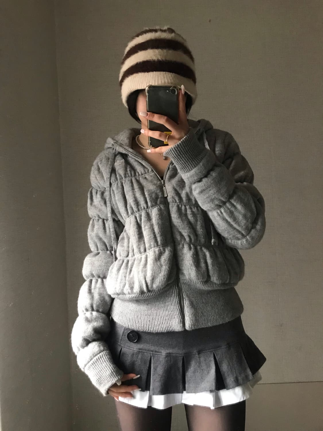 아디다스 그레이 코튼 패딩 상품이미지1