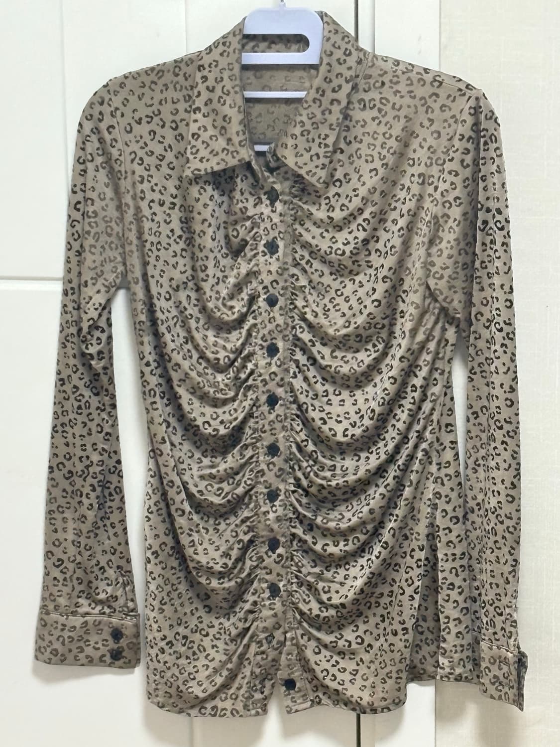 Y2k 빈티지 호피 패턴 레오파드 갸루 셔츠  상품이미지3