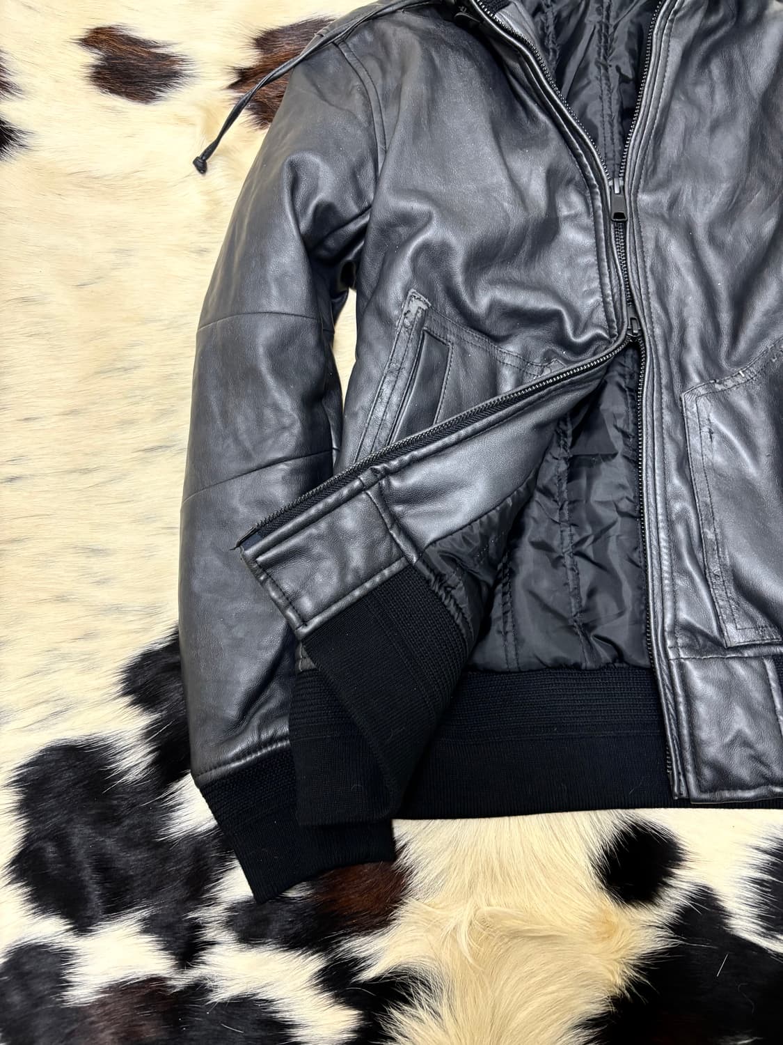 [Opium Moussy]Black Hoodie Padded 2-way  상품이미지4