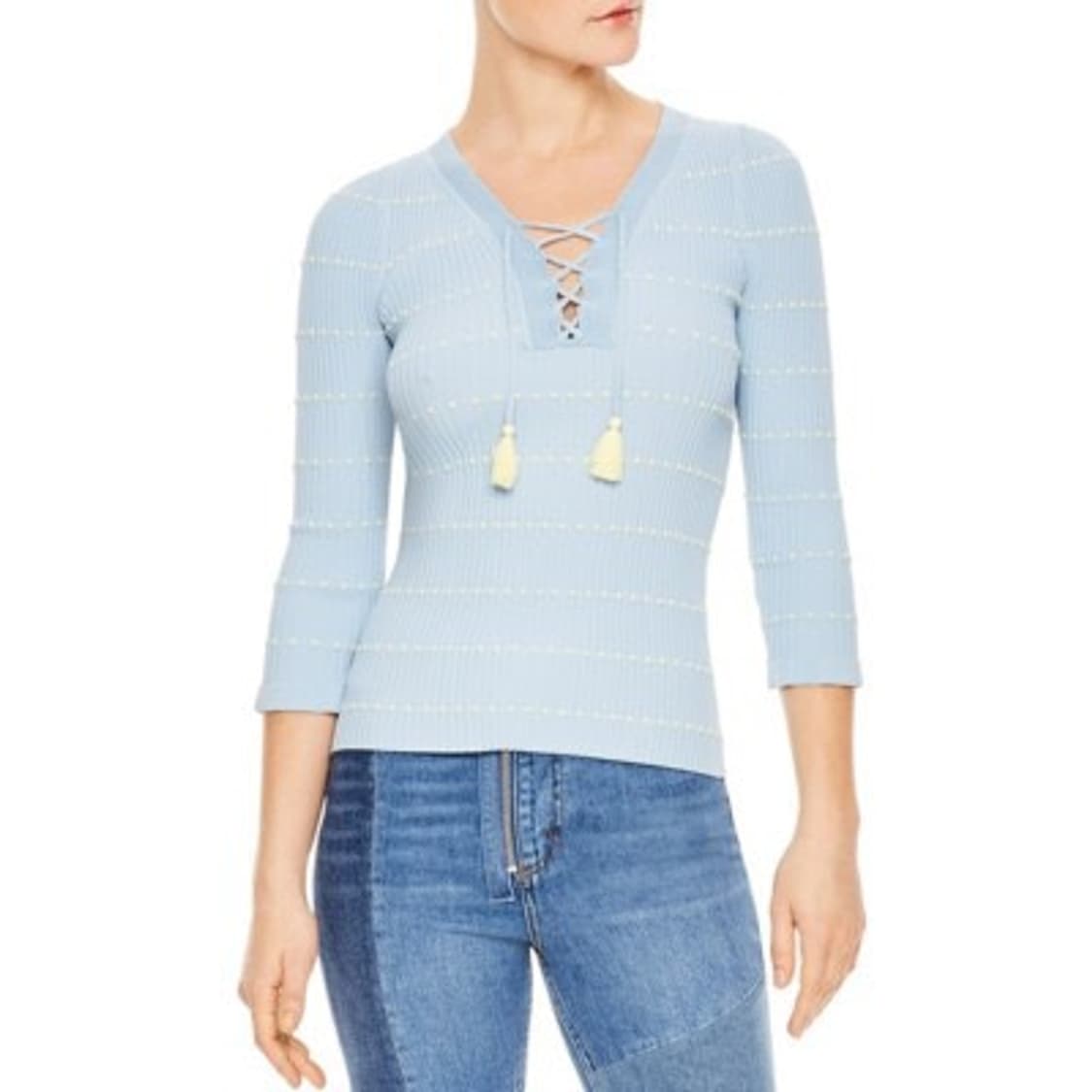 1 SANDRO 산드로 스트랩 테슬 골지 니트 상품이미지1