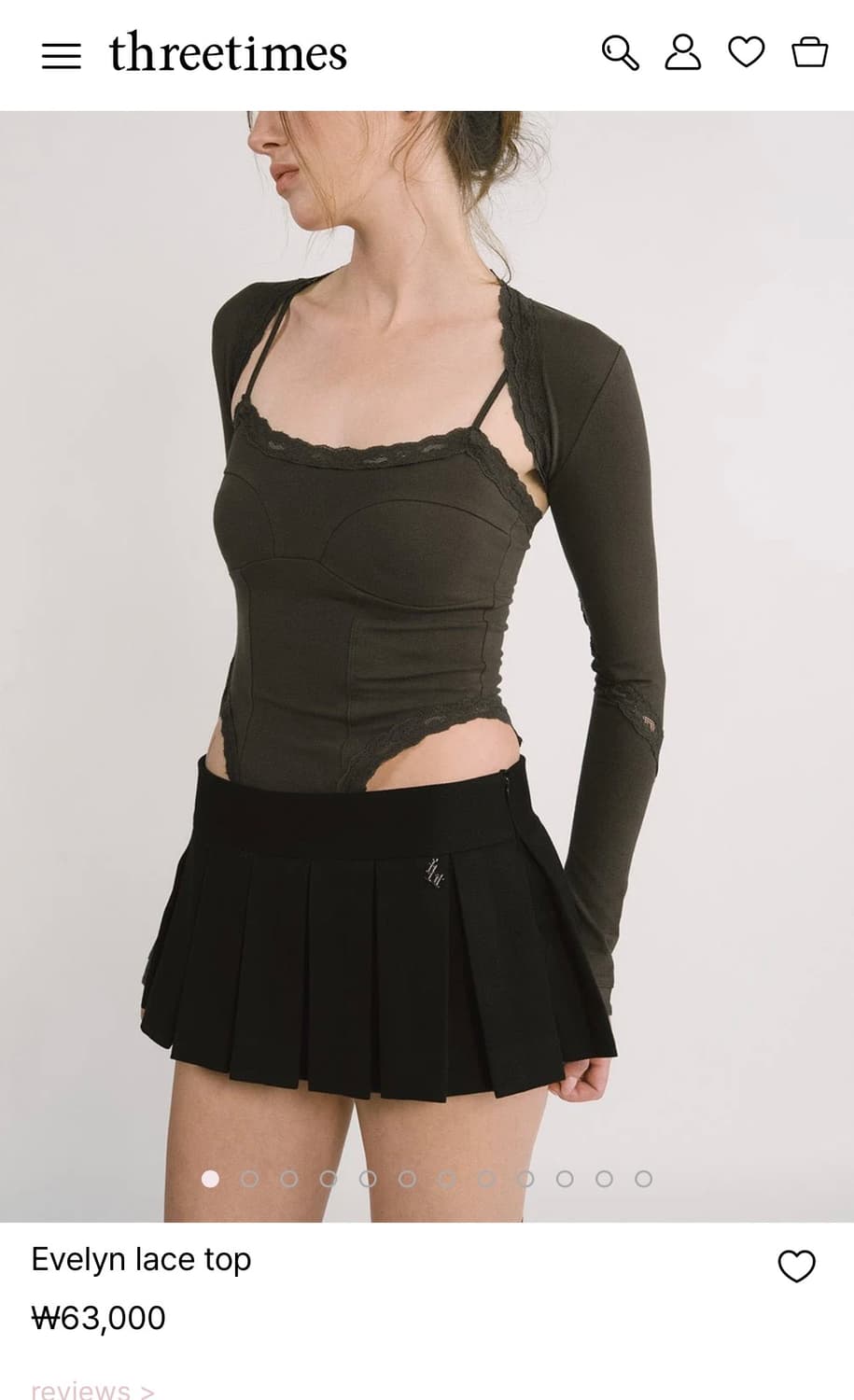 *구해요* 쓰리타임즈 에블린 레이스 탑 상품이미지1