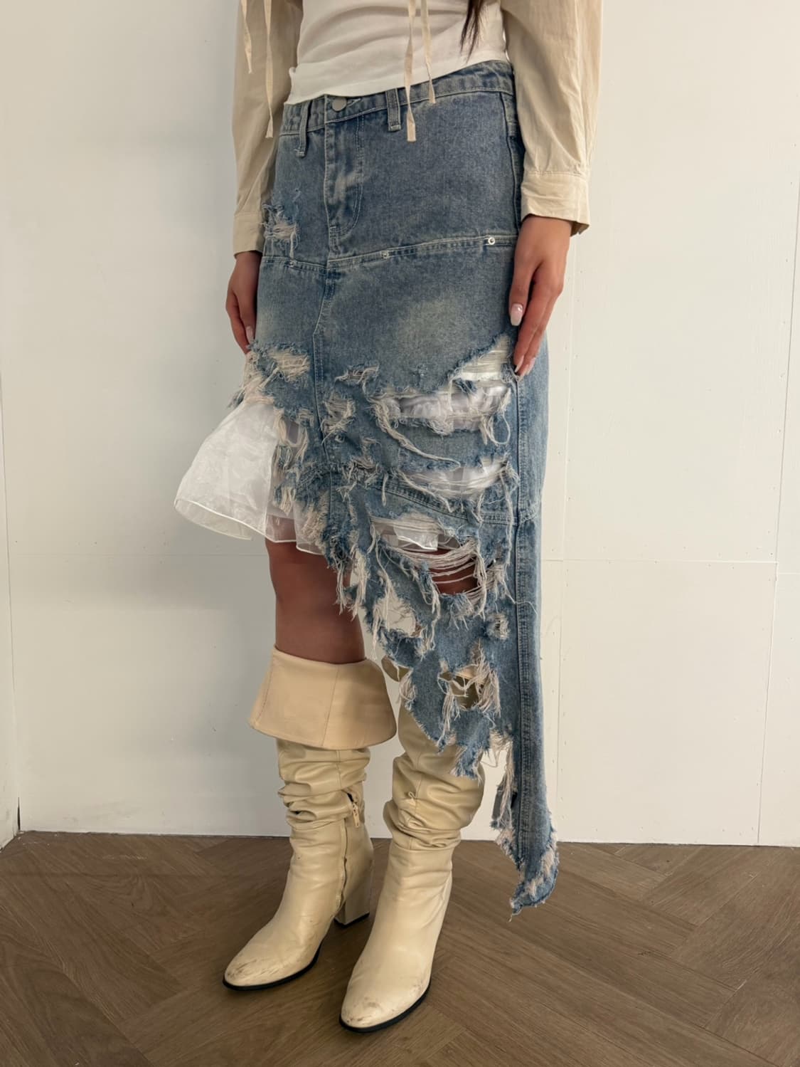 reworked denim skirt 상품이미지5