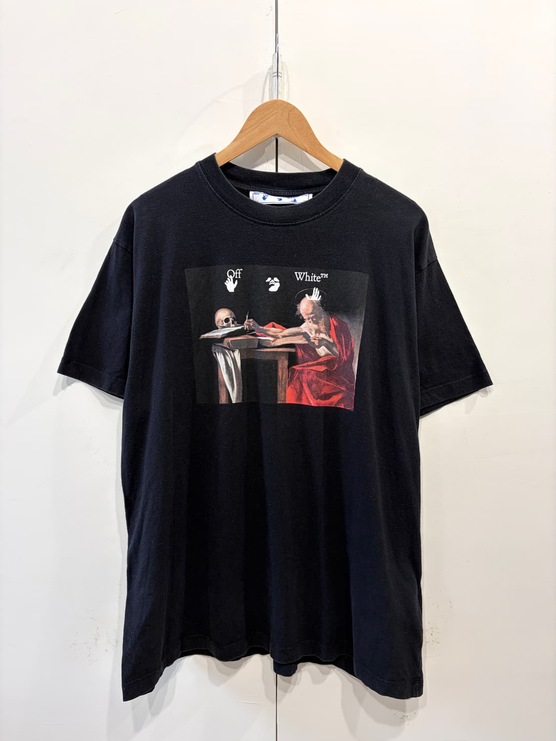 오프화이트 카라바조 프린팅 반팔 티셔츠 상품이미지1