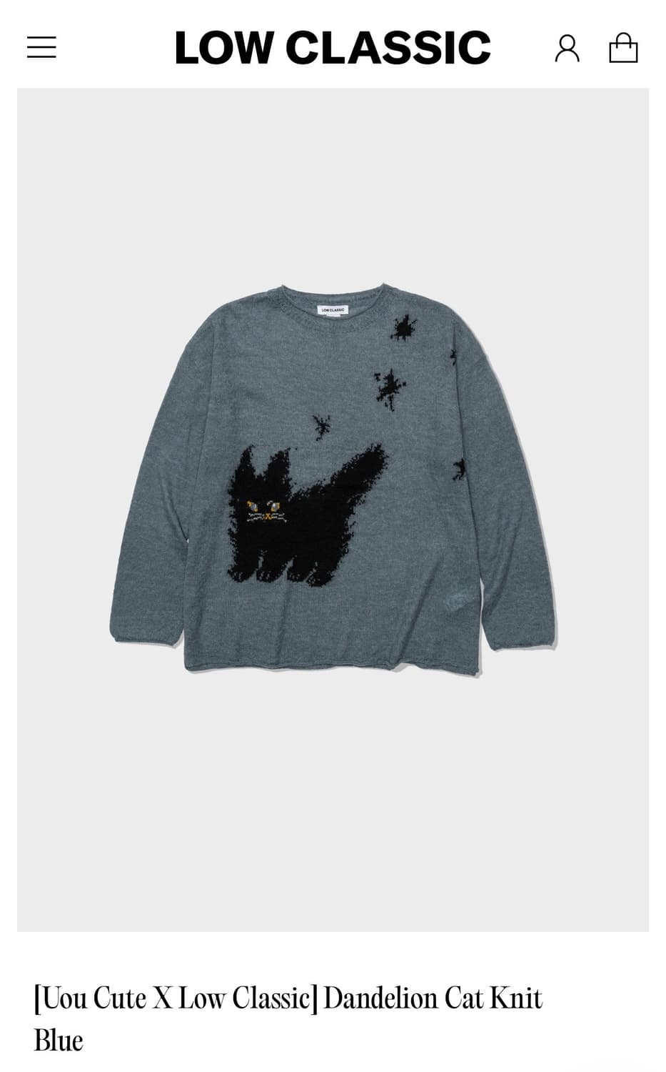 로우클래식 단델리온 고양이 니트 상품이미지1