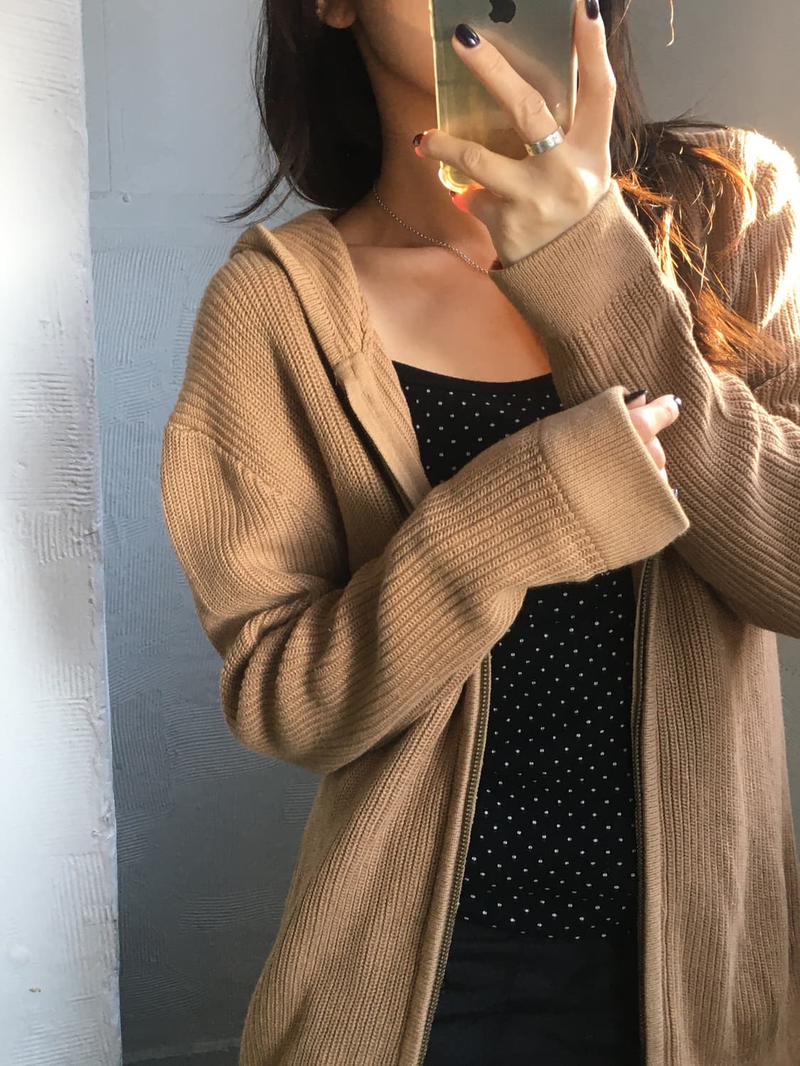 Polo 폴로 랄프로렌 코튼 베이지컬러 골지 니트 후드집업 상품이미지2