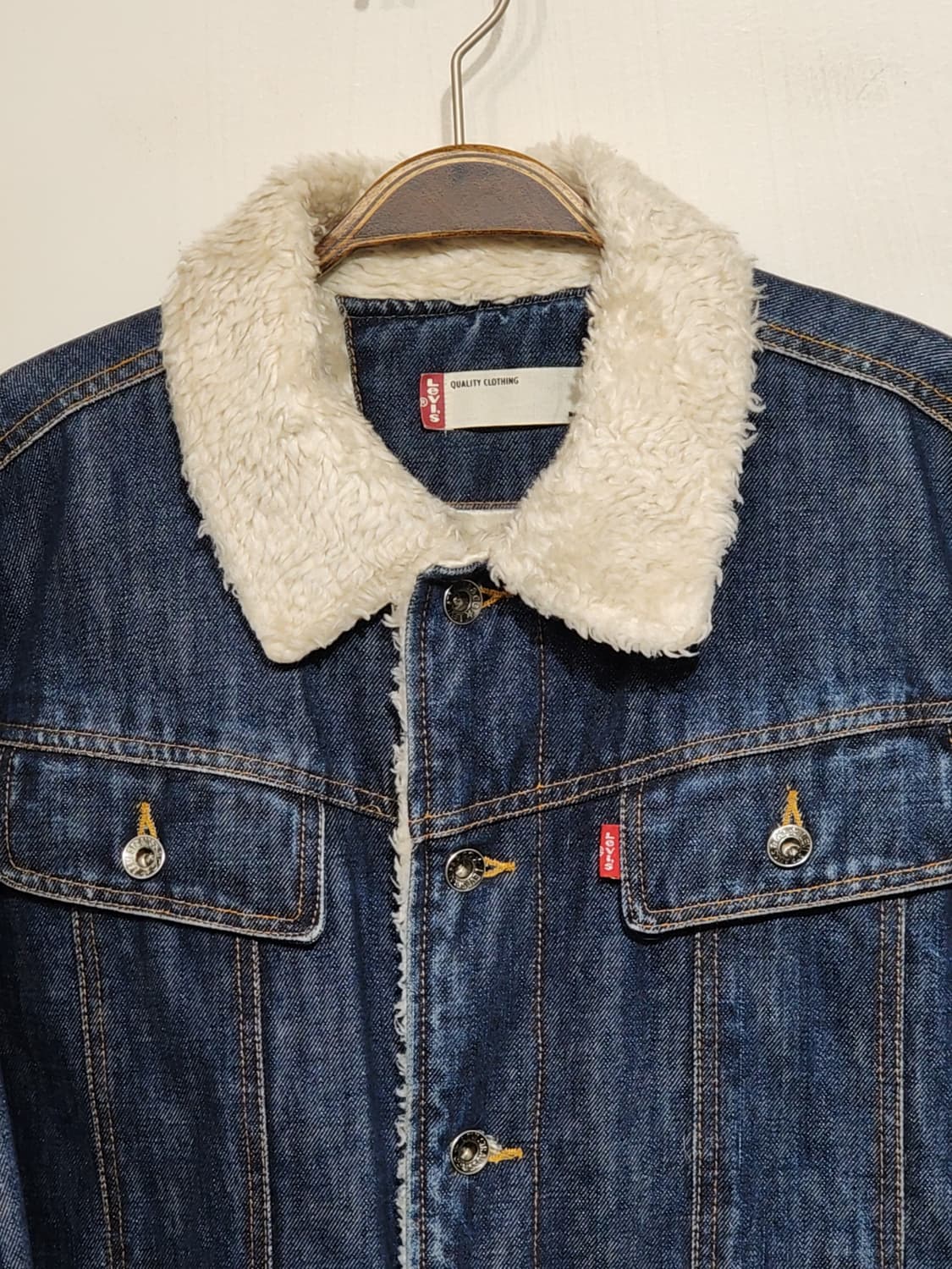 (M) 리바이스 양털 청자켓 중진청 데님자켓 레드탭  상품이미지2