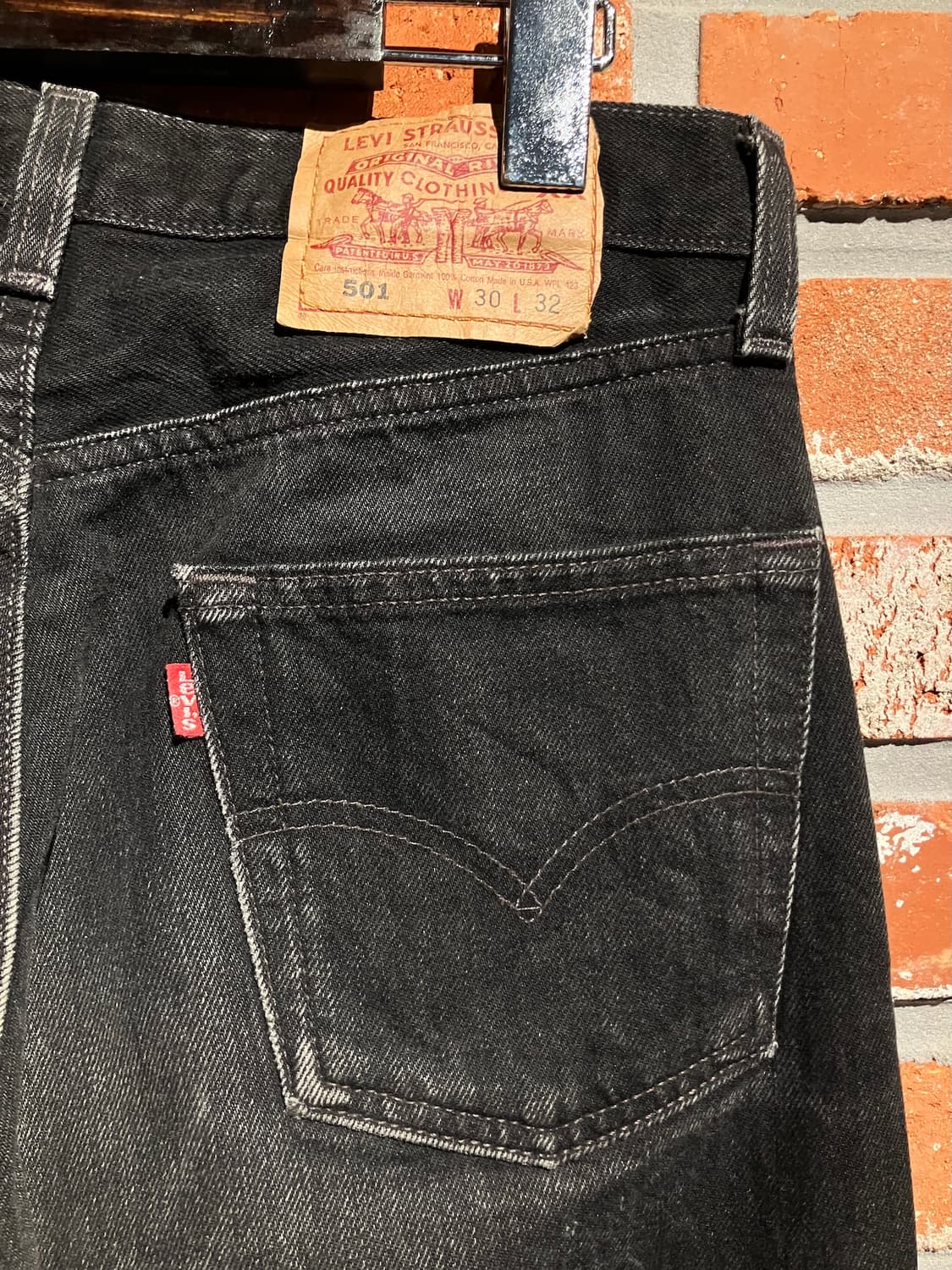 90s USA 빈티지 리바이스 501 블랙 데님 팬츠 상품이미지6