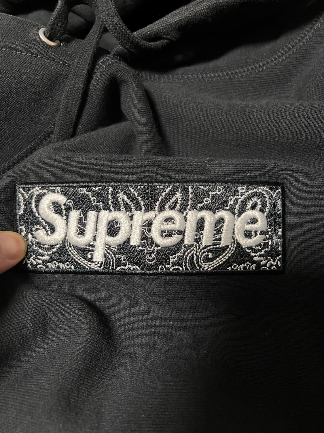 [L] 슈프림 반다나 박스로고 후드 블랙 상품이미지3