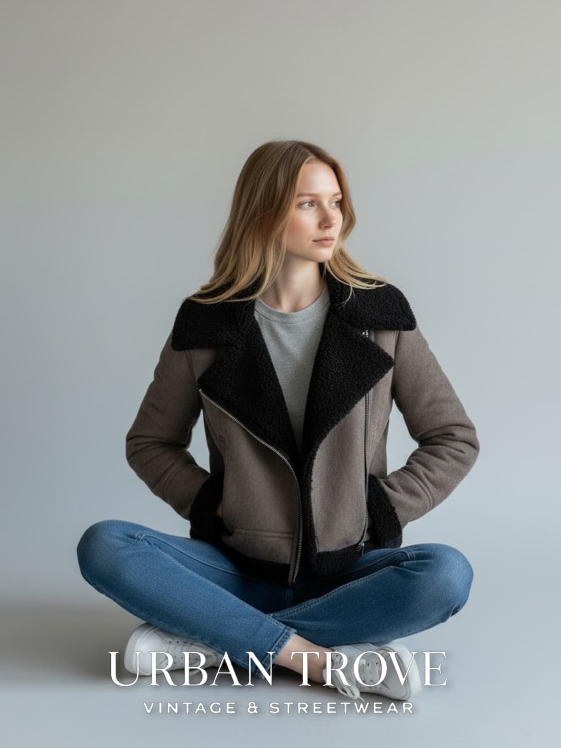 • 에고이스트 블루라벨 크롭 무스탕 퍼 자켓 M(55) 상품이미지9