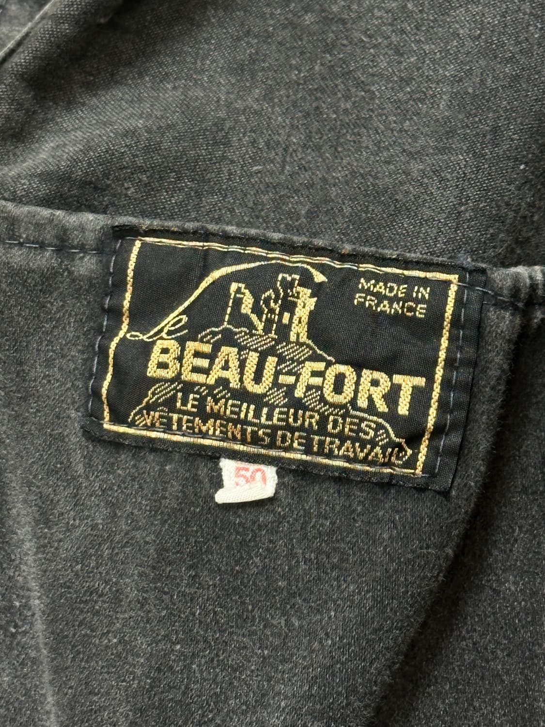 50’s BEAUFORT 빈티지 프렌치 워크자켓 몰스킨 블랙 상품이미지7