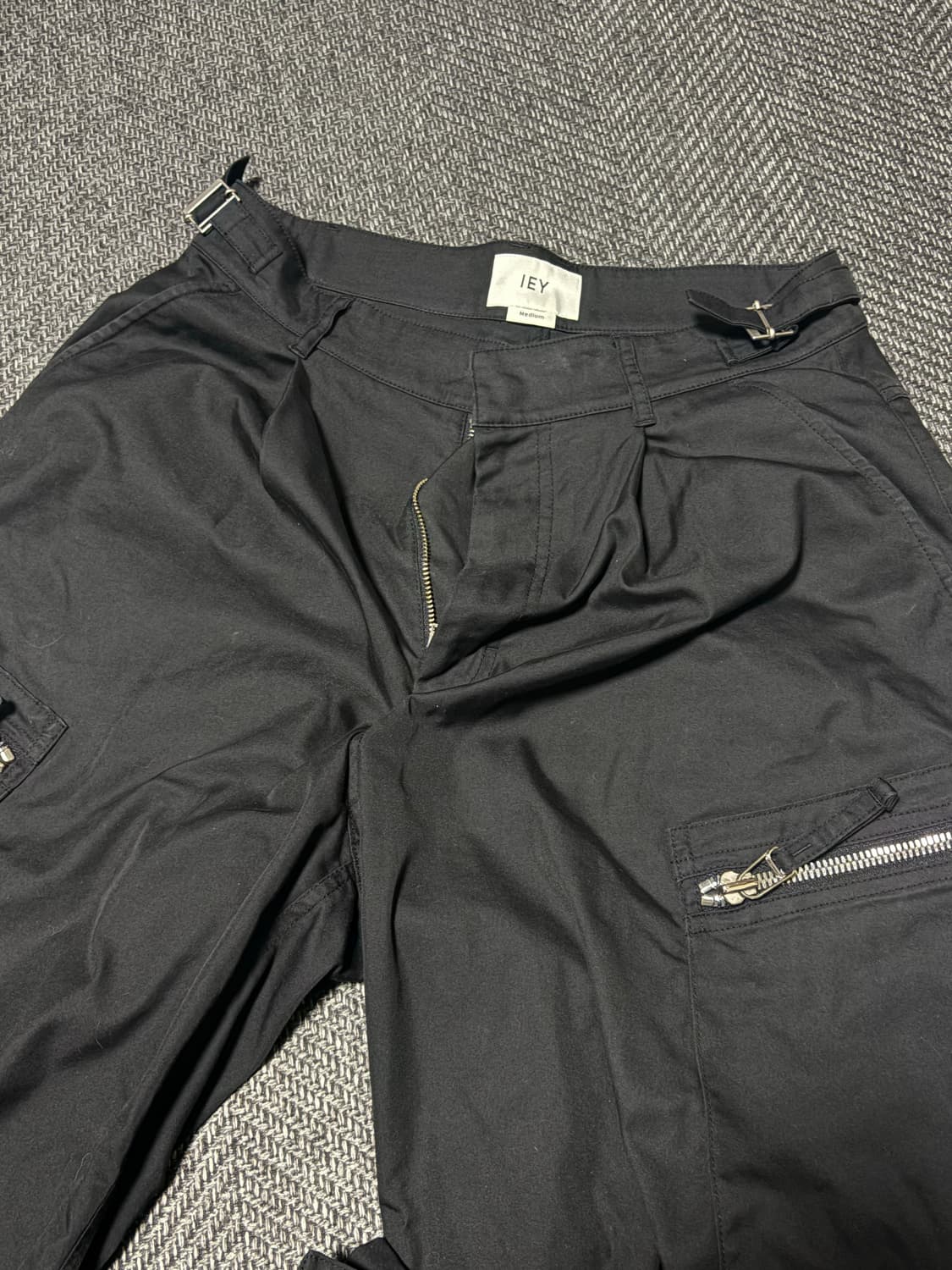 [M] 이에이 짱구대디 카고팬츠 블랙 상품이미지1