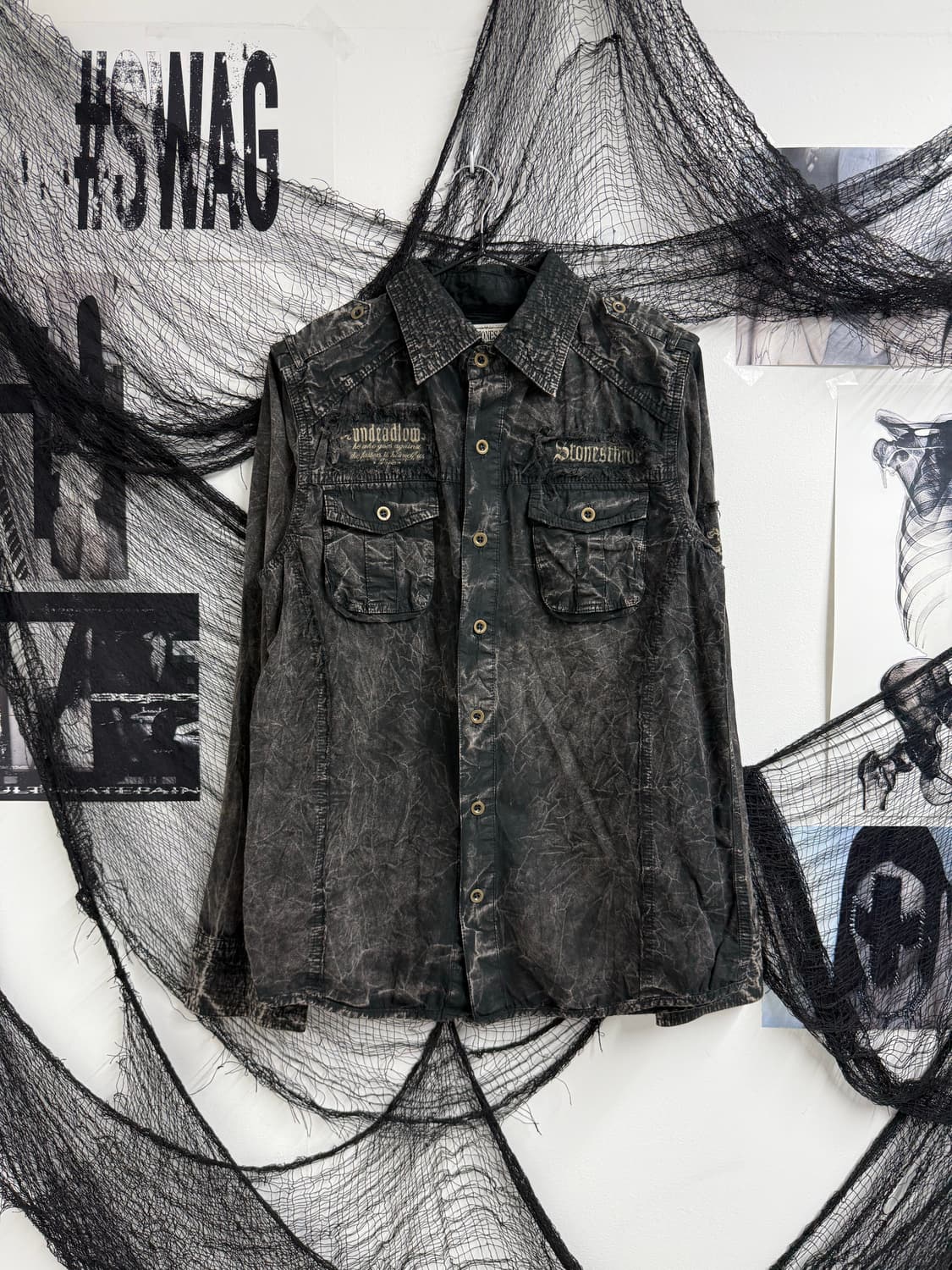 Grunge punk mood detail shirts 상품이미지1