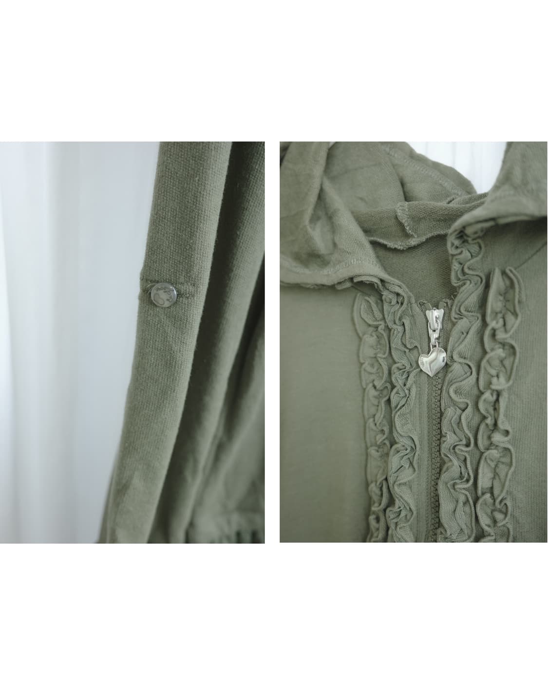 Kahki lace hoodie 상품이미지4