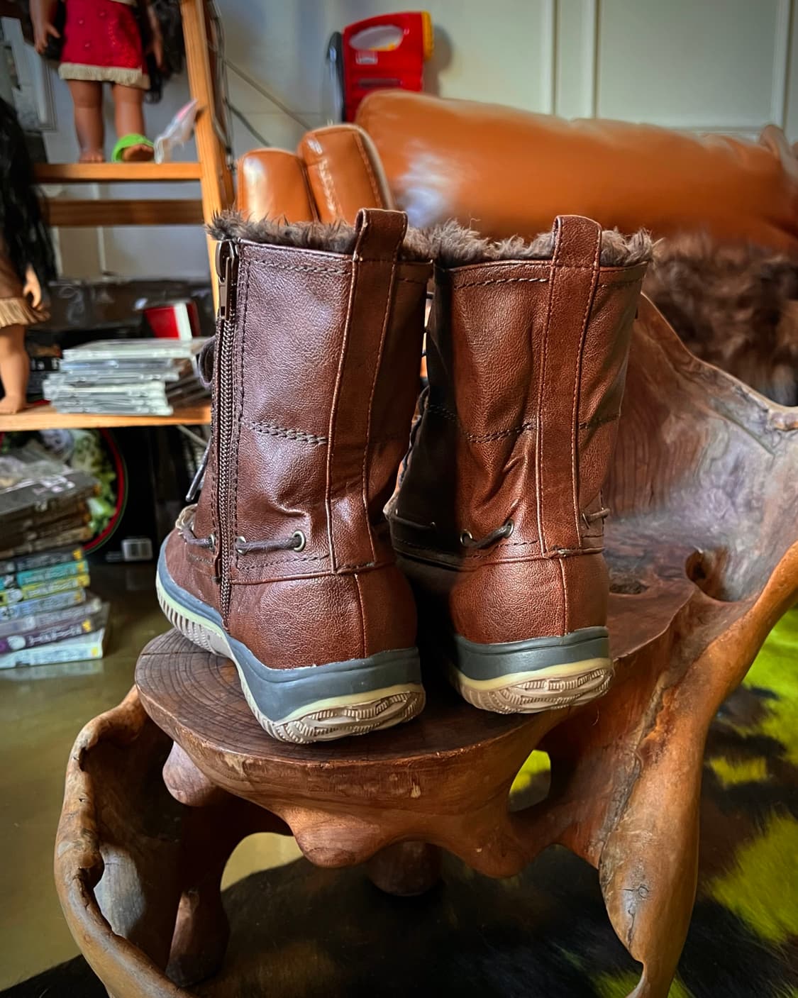 the oasis Japan Brown Leather Fur Worker 상품이미지6