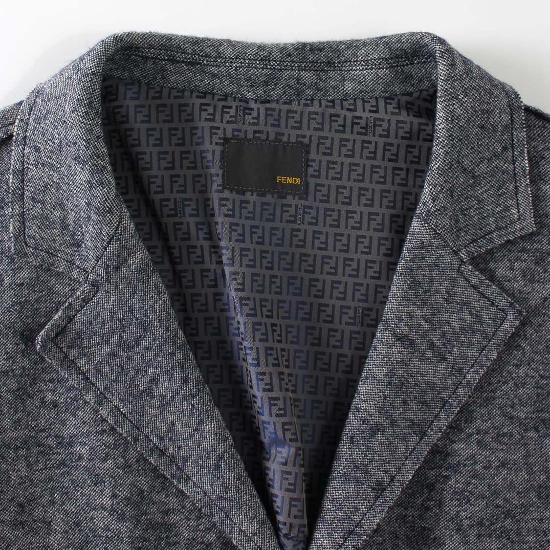 팬디 Fendi 빈티지 울 코튼 FF네이비 싱글 자켓 상품이미지2