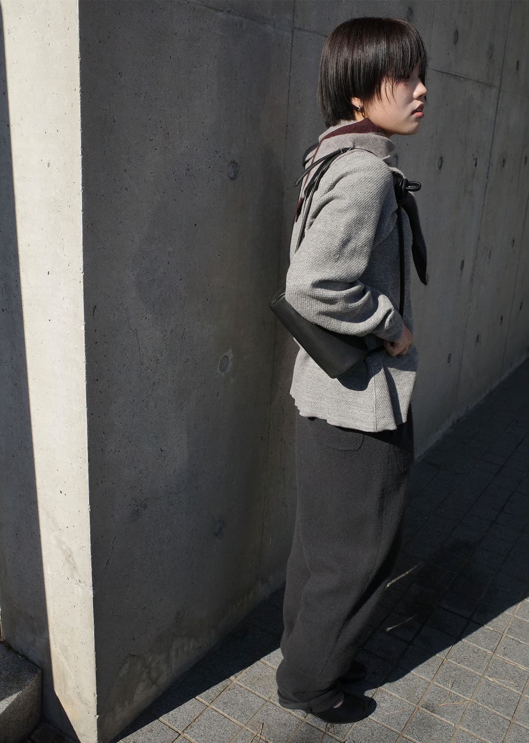 MHL 스카우트 스카프 램스울 그레이 네이비 상품이미지7