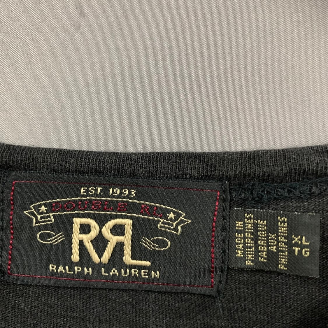 XL 폴로 RRL 인디고 코튼 크루넥 워싱 포켓 디테일 반팔티  상품이미지6