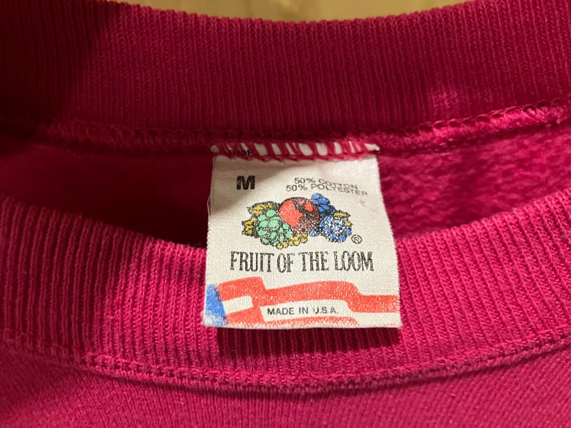 빈티지 USA 90s 프룻오브더룸 50/50 핑크 무지 스웻셔츠 M 상품이미지2