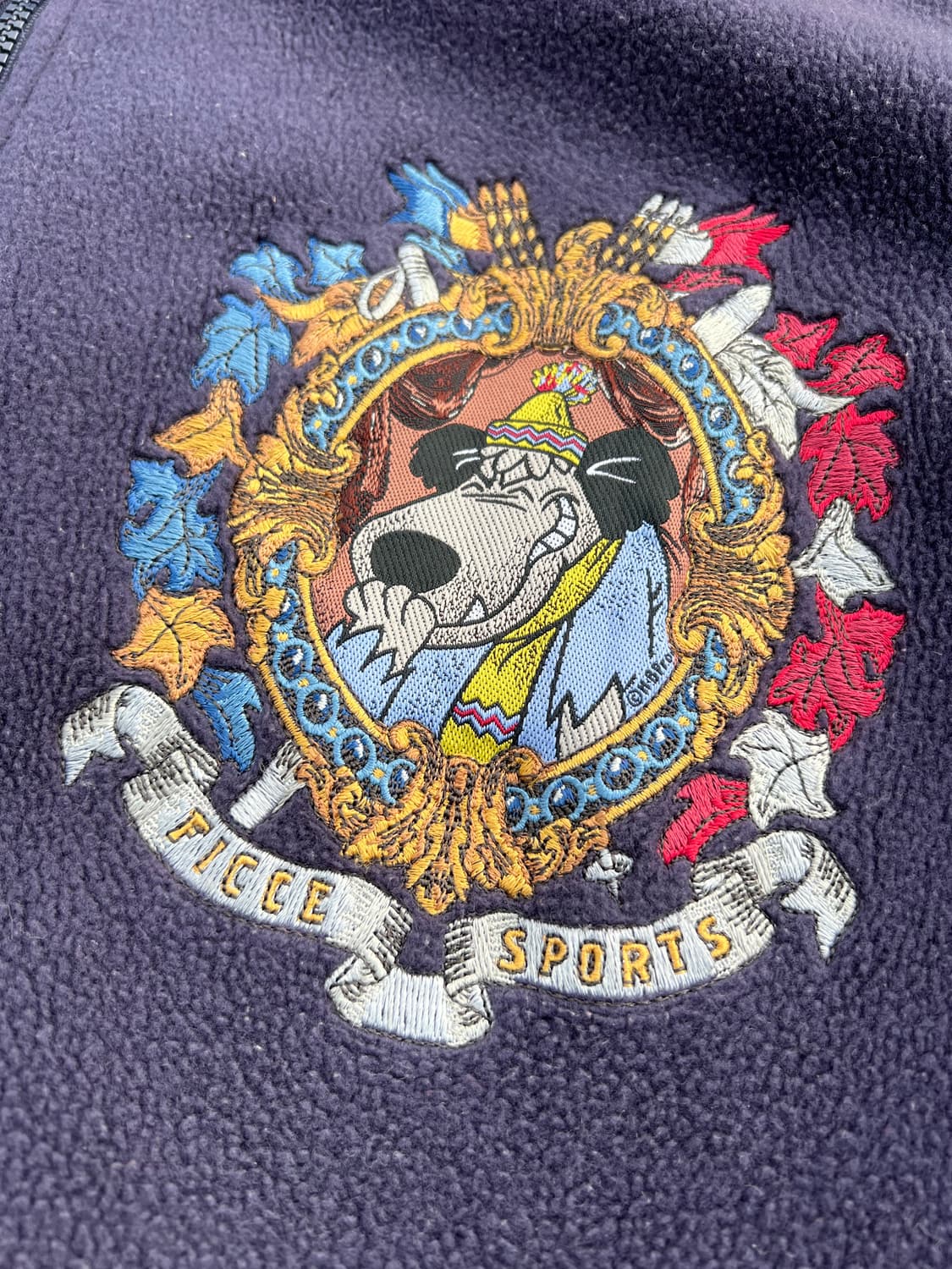 네이비 플리스 집업 자켓 (자수 그래픽) 상품이미지3