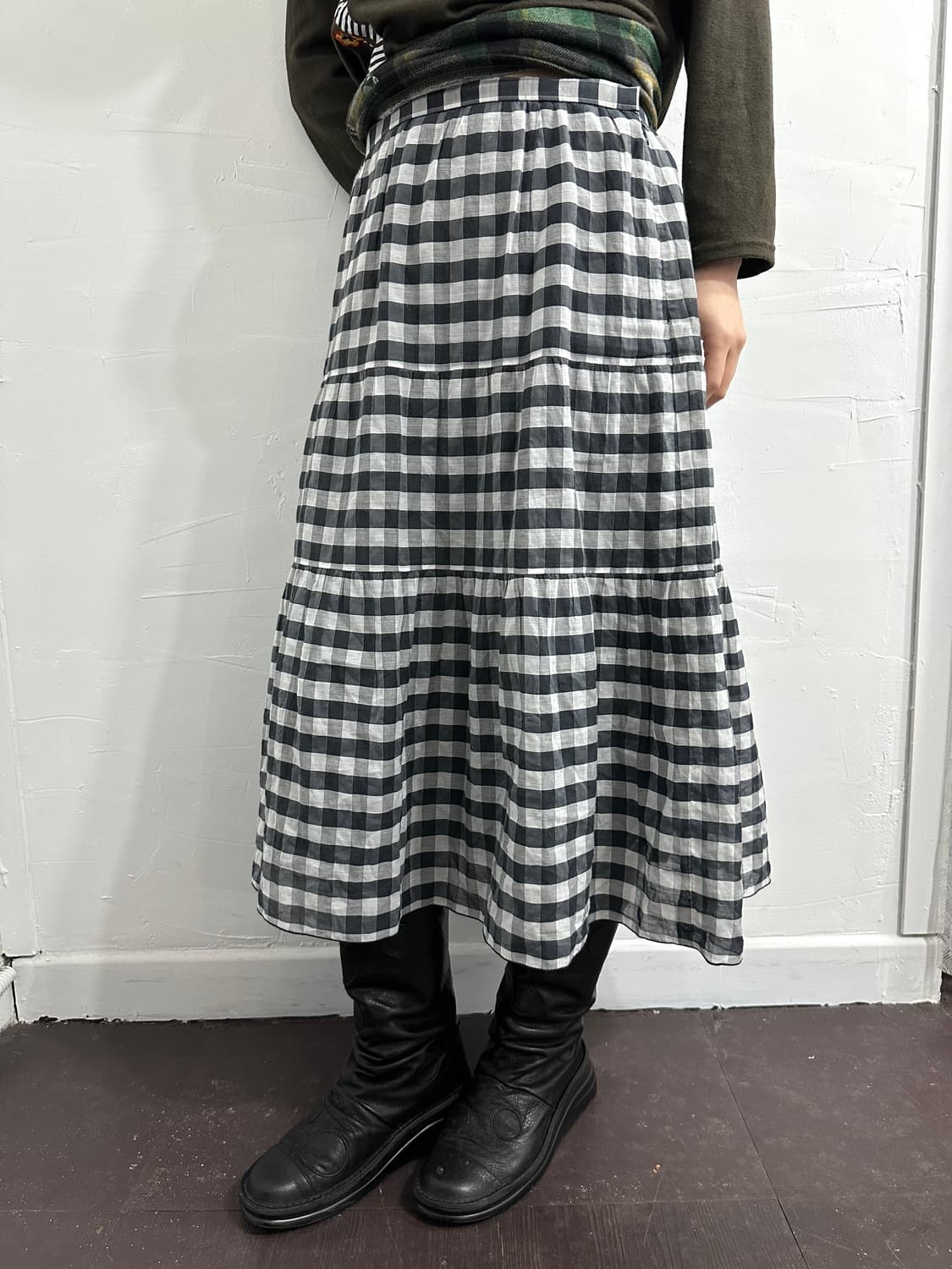 arnese check banding skirt 상품이미지4