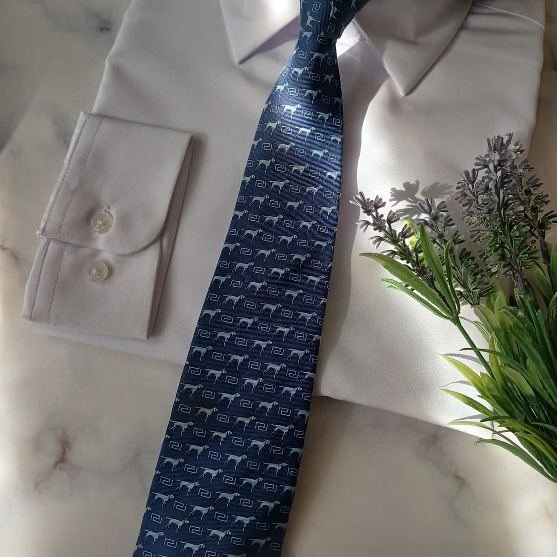 베르사체 실크 그리스 키&대형견 넥타이 8.9cm B등급 A19040
 상품이미지4