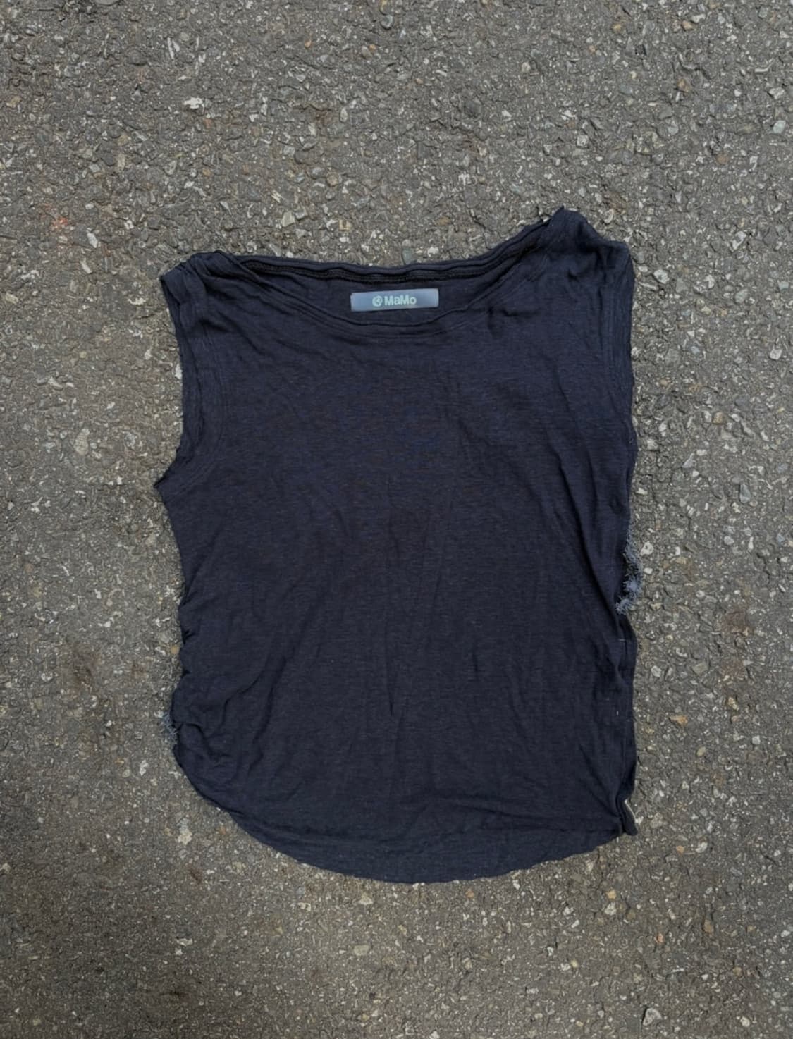 One shoulder button sleeveless- navy 상품이미지2