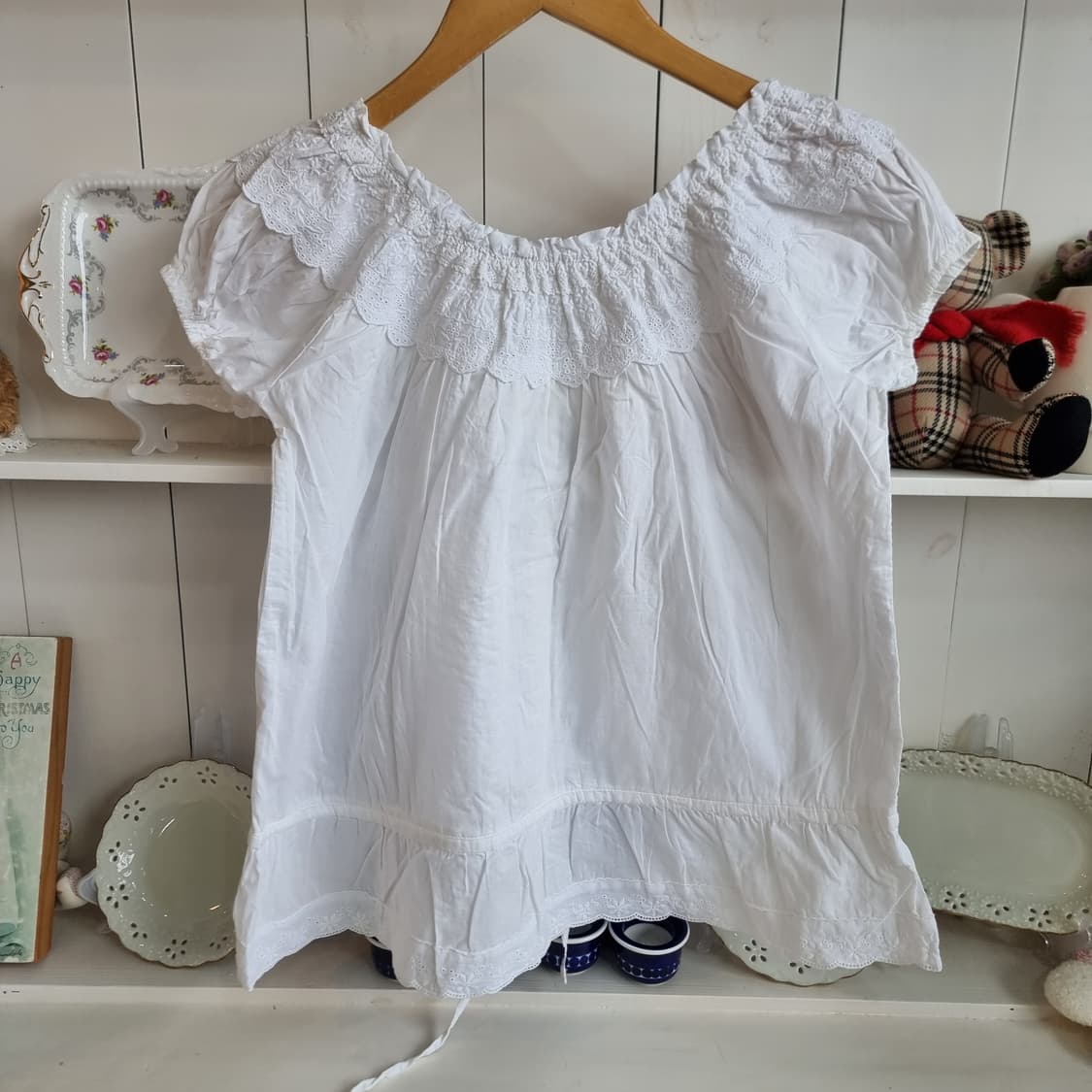 코튼 레이스 오프숄더 2WAY 블라우스 상품이미지9