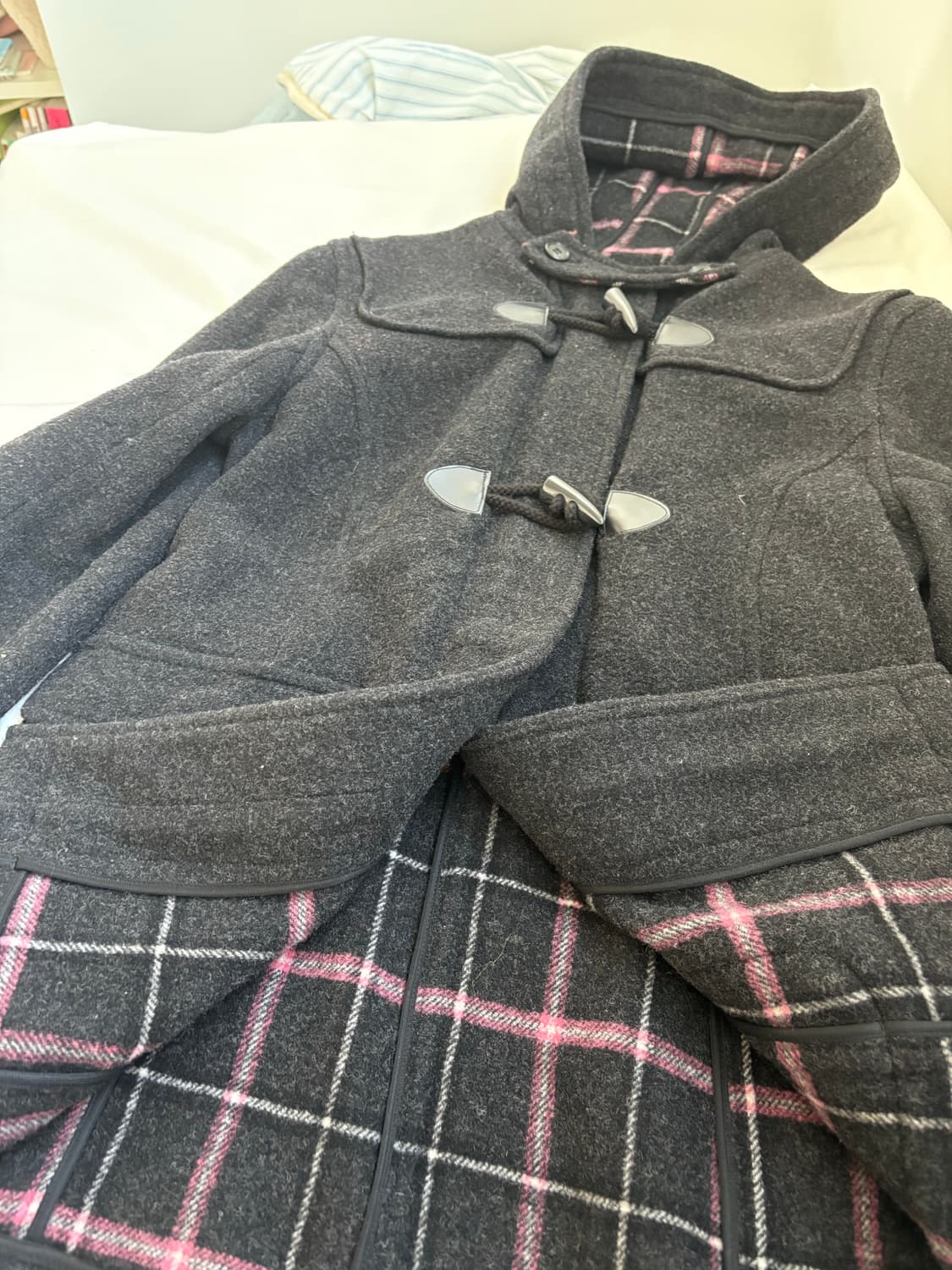 빈티지 체크 떡볶이 코트 상품이미지3