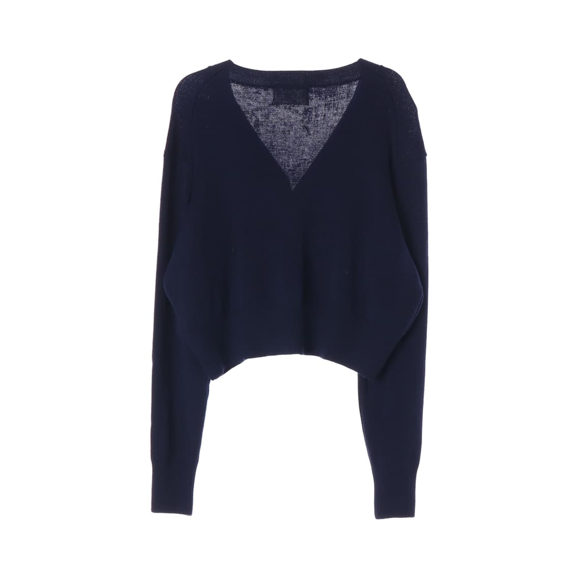 [M]ami아미 23FW 울100% 네이비 로고 브이넥 숏 니트 가디건
 상품이미지5