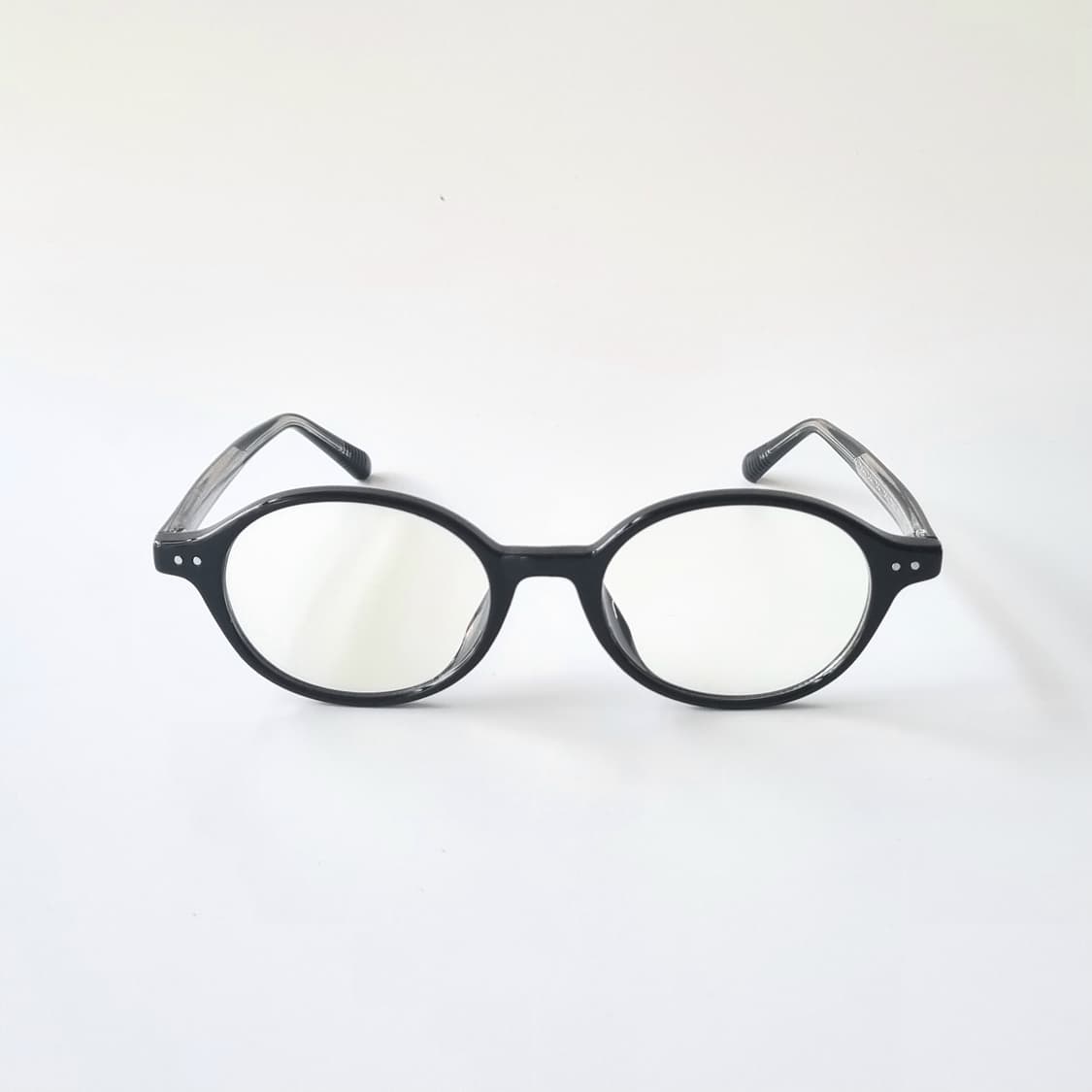 빈티지 타원형 레트로안구 뿔테 블랙 안경테 상품이미지3