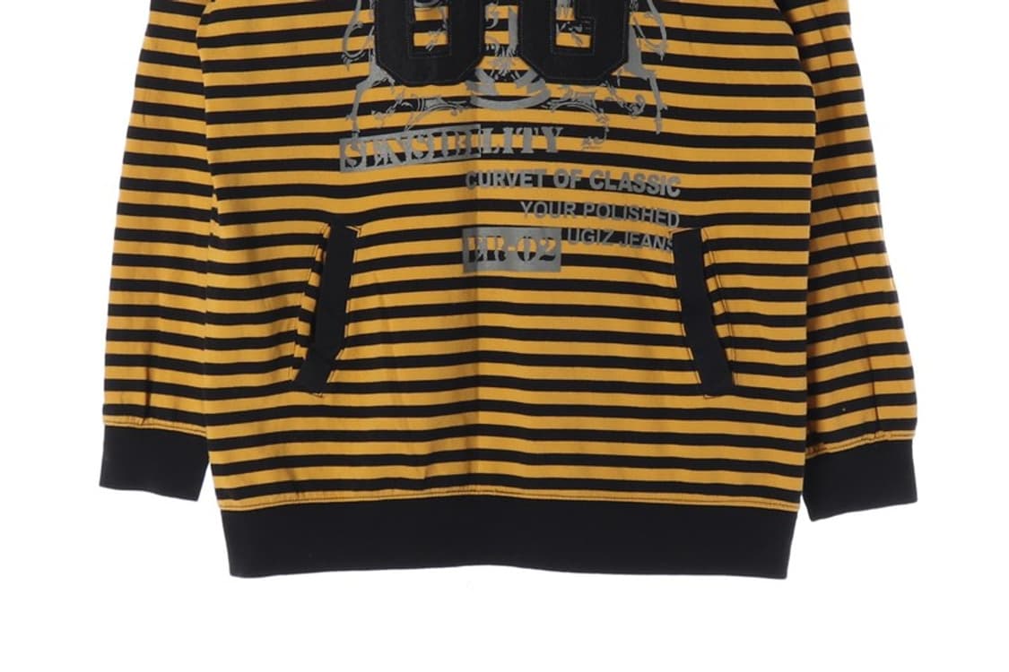 UGIZ 머스타드 스트라이프 빈티지 후드티 L 상품이미지4