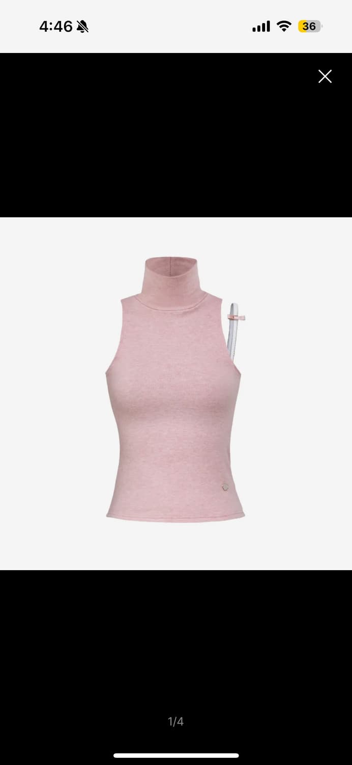 포어링 리본 니트 나시 핑크 상품이미지1