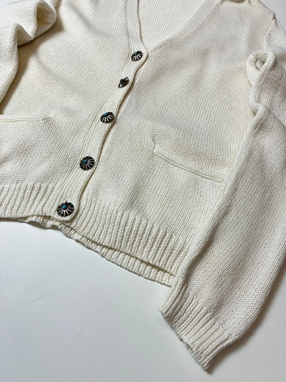 로렌 랄프로렌 터키석 실버버튼 웨스턴 니트 가디건 PN8144 상품이미지3