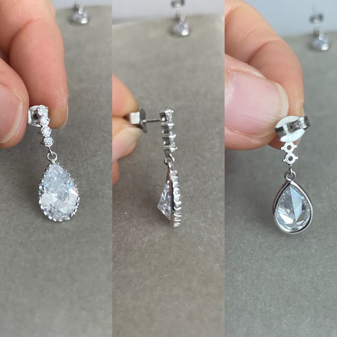 물방울 큐빅 악세서리 귀걸이 상품이미지4