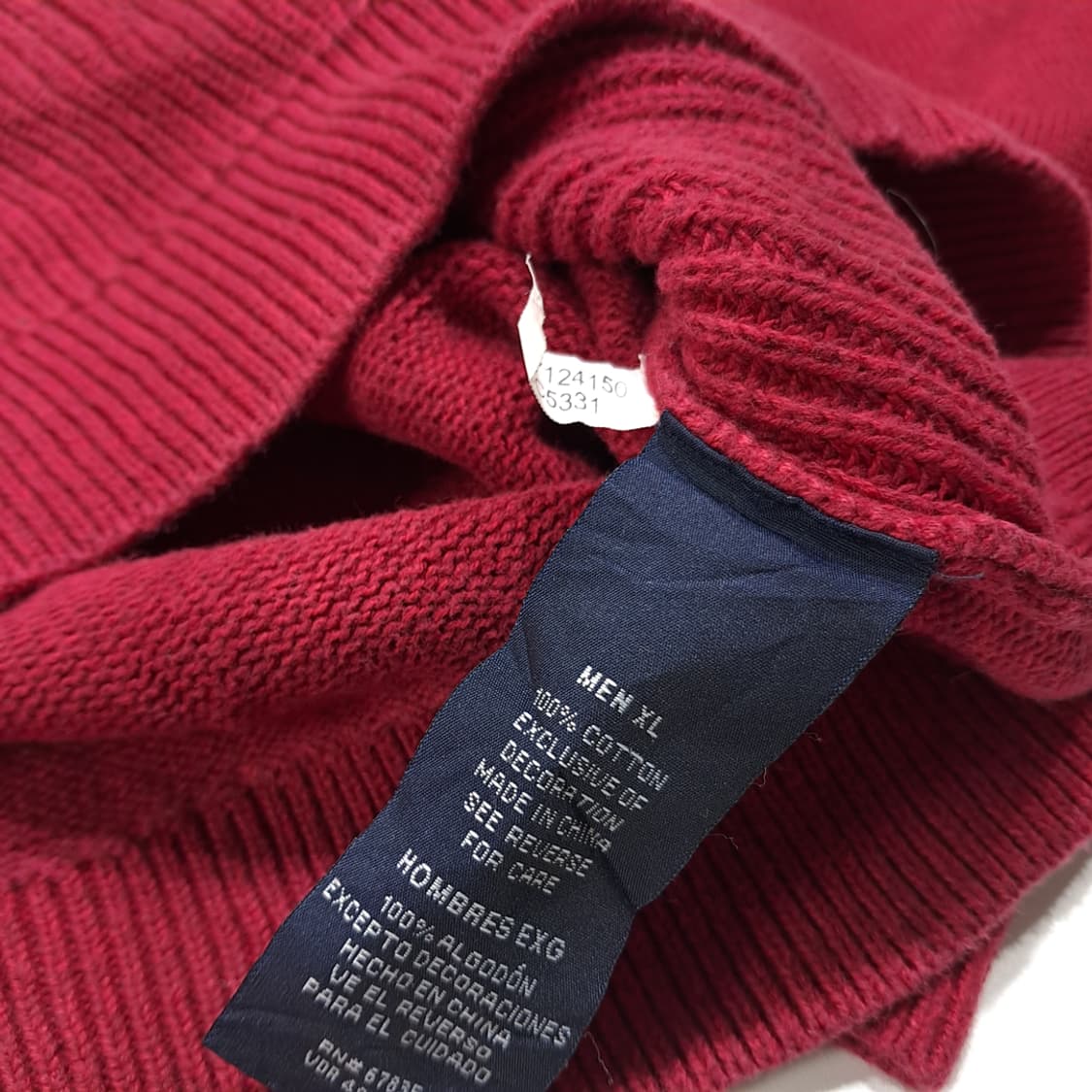 CL138 XL 노티카 딥 레드 멜란지 헤비 립 4-버튼 니트 스웨터 상품이미지6