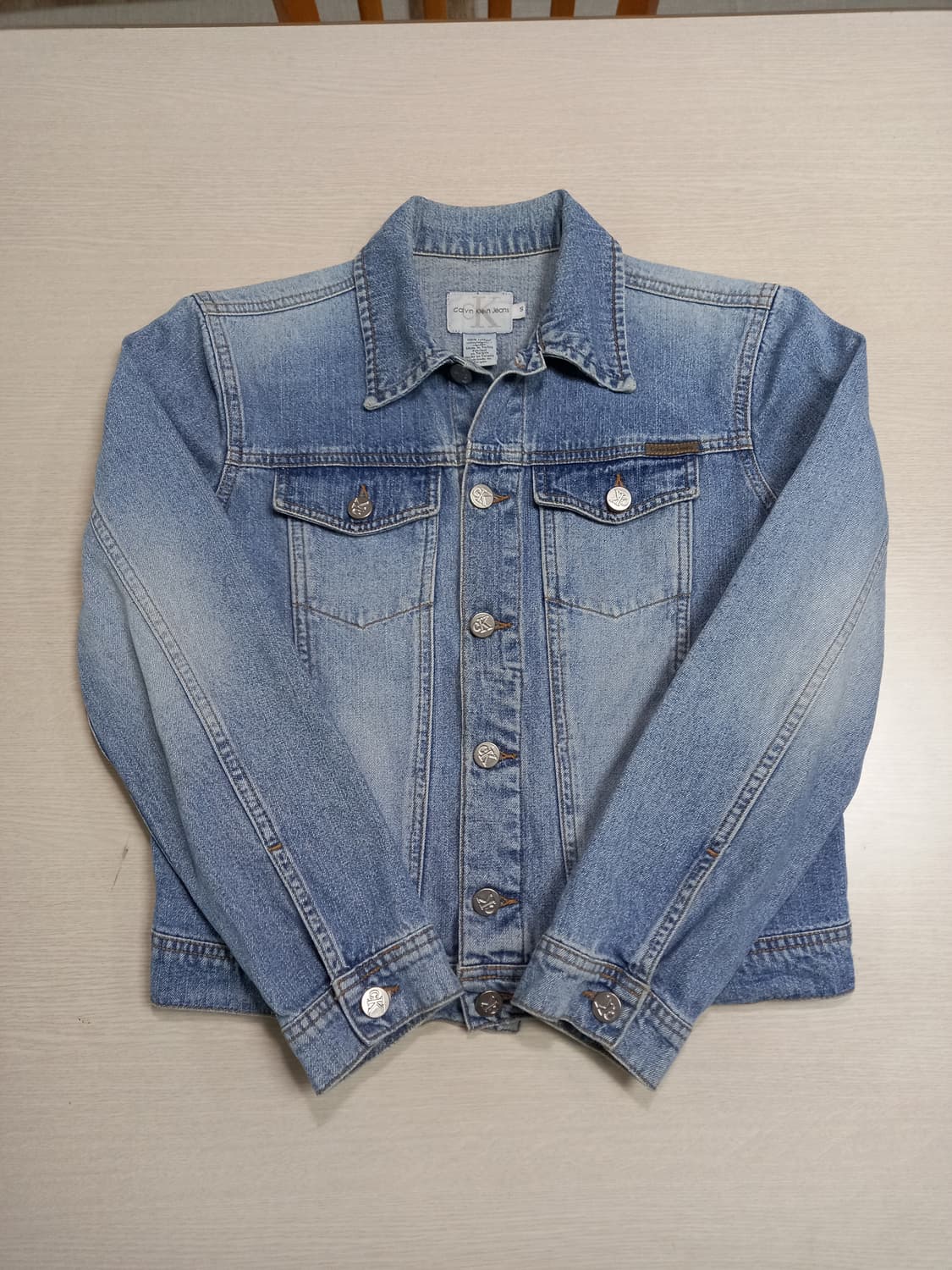 S85 Calvin Klein Turkey 워싱 데님자켓 연청 S-211 상품이미지3