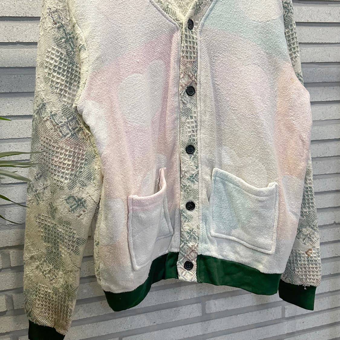 USA VINTAGE 러그 블랭킷 리메이크 가디건 패턴믹스 아이보리 상품이미지5