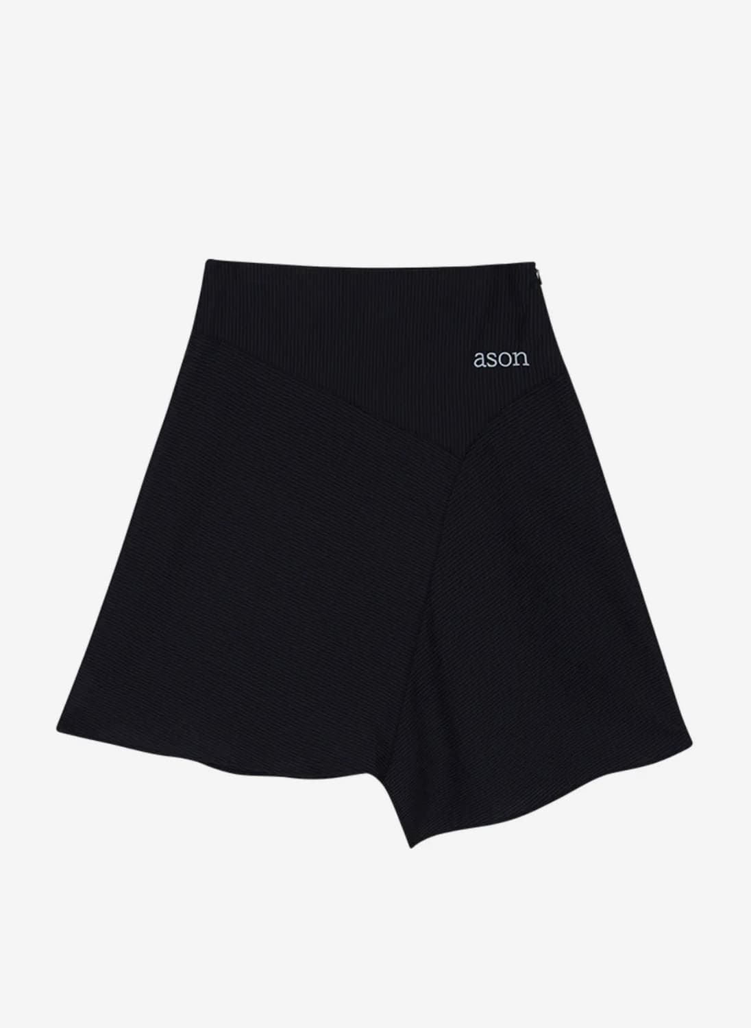 애즈온 PREPPY UNBALANCE SKIRT / BLACK 스커트 상품이미지2