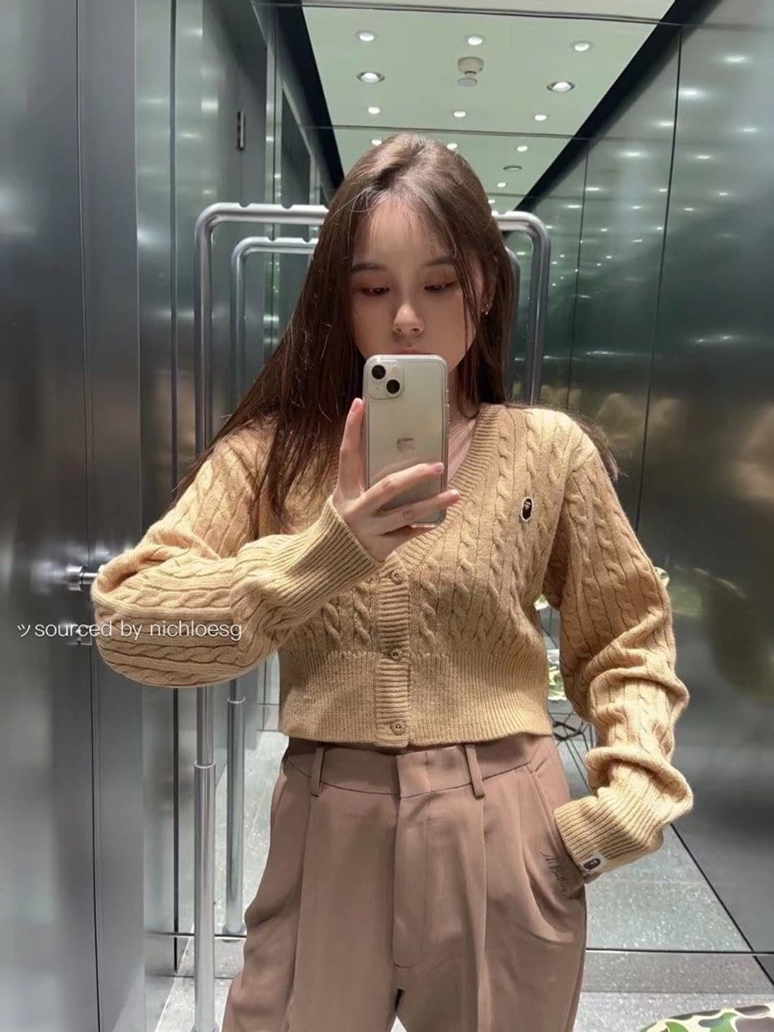 베이프 A BATHING APE Cable Cropped Cardigan 상품이미지5