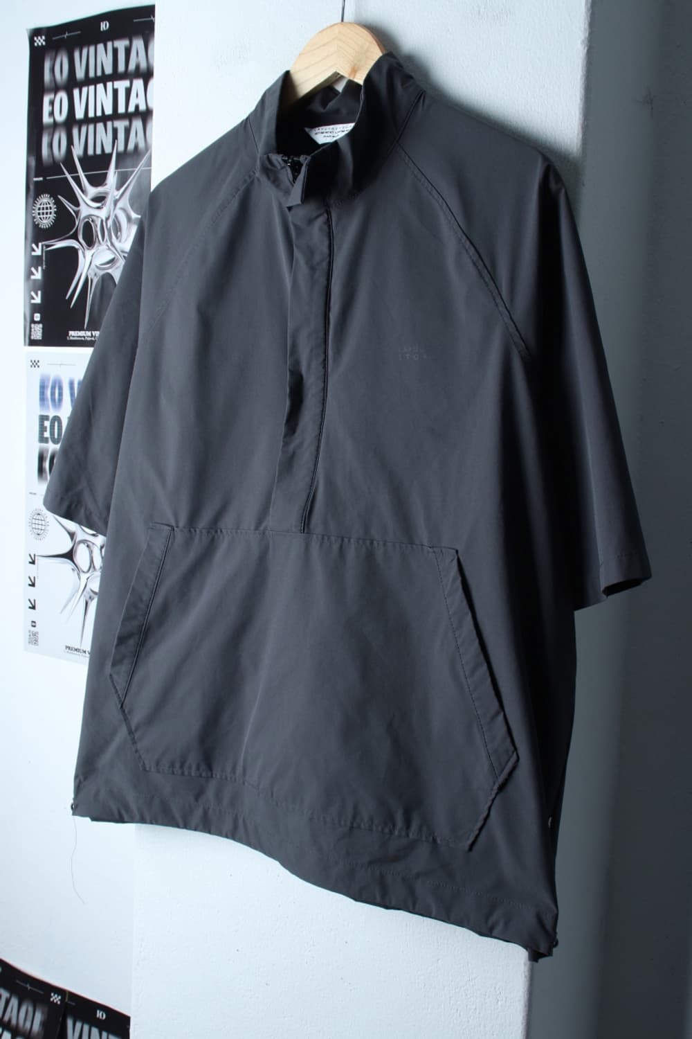 (M-XL) 라퍼지스토어 집업 바람막이 점퍼자켓 반소매 차콜-H31688 상품이미지1