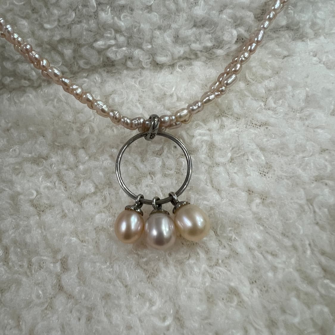 925실버 펜던트 링 밥풀 진주 목걸이 상품이미지3