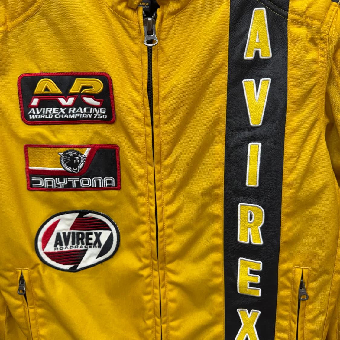 00s 아비렉스 데이토나 레이싱자켓 전후면 빅로고 포인트 옐로우 상품이미지5