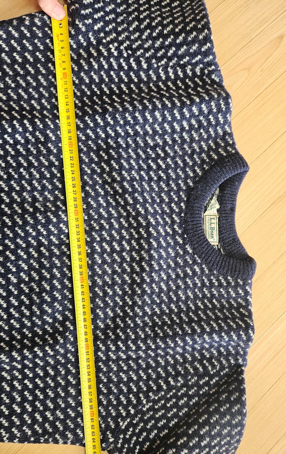 80s 빈티지 엘엘빈 버드아이 울니트 네이비 XL 상품이미지2