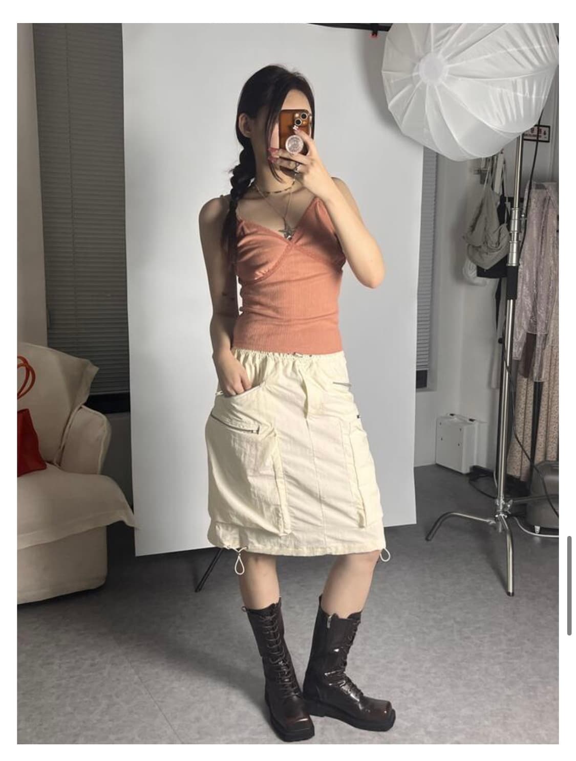 루루서울 Nasty Girl Skirt 아이보리 / 새상품 상품이미지1