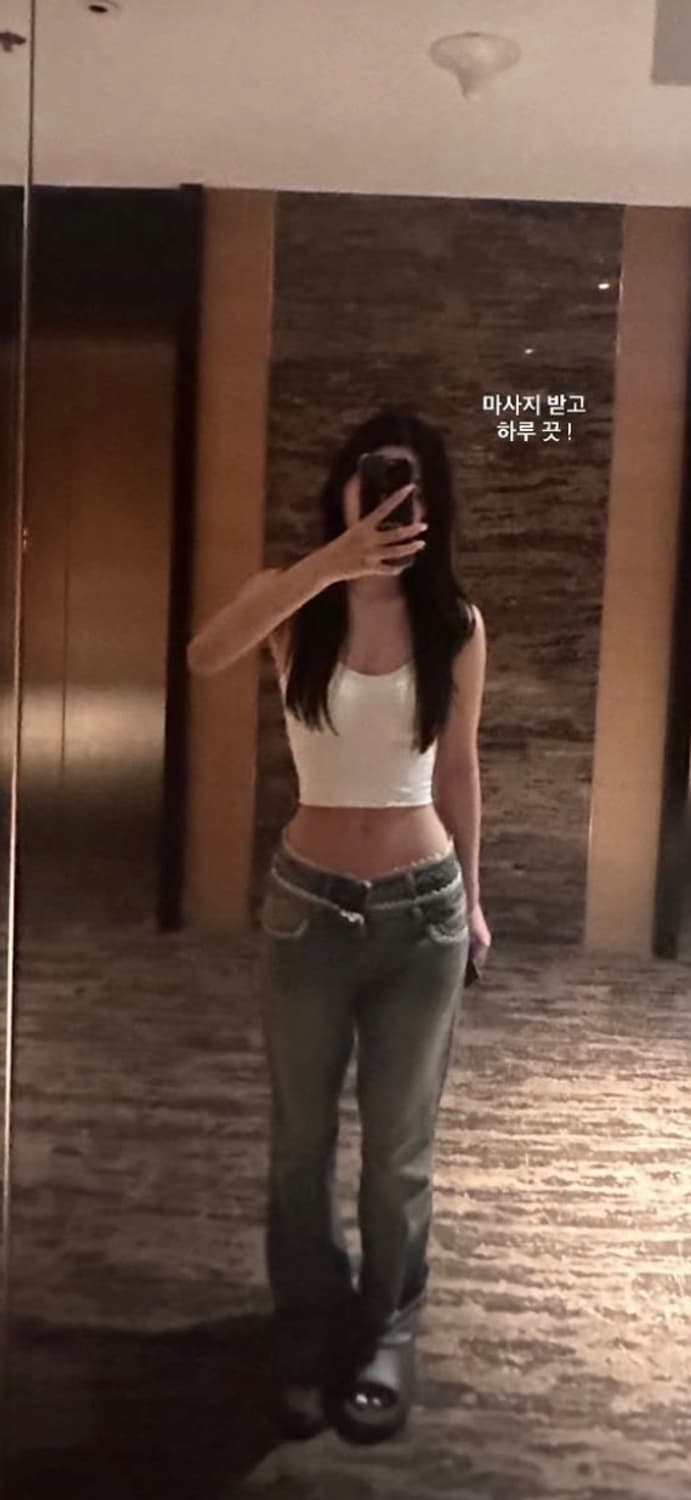 Double Waist Boots Cut Denim Mid Blue 상품이미지4