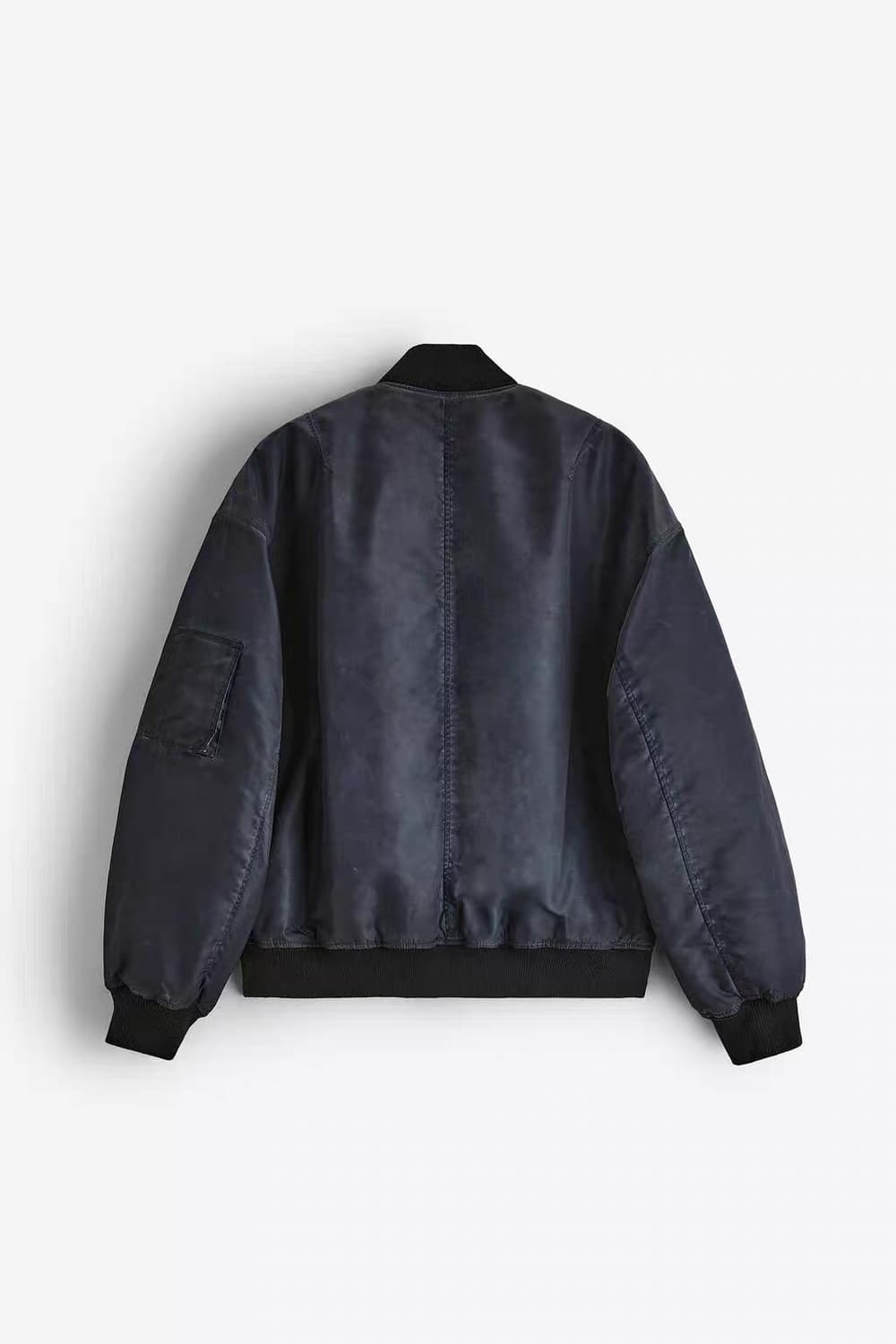 L사이즈 자라 패디드 봄버 마원 네이비 4688/302 상품이미지2