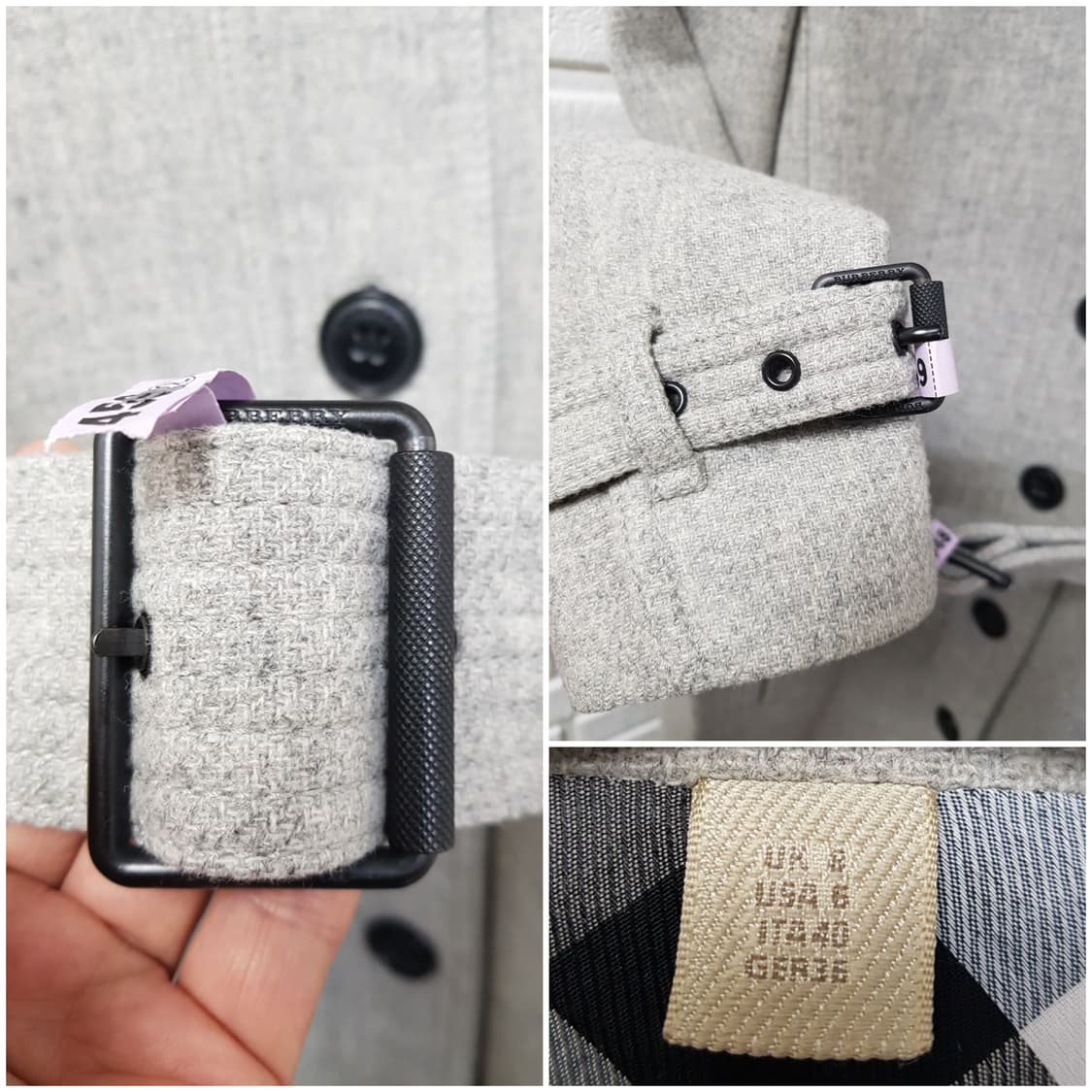 [uk8/정품] 버버리 캐시미어혼방 벨티드 울코트 상품이미지7