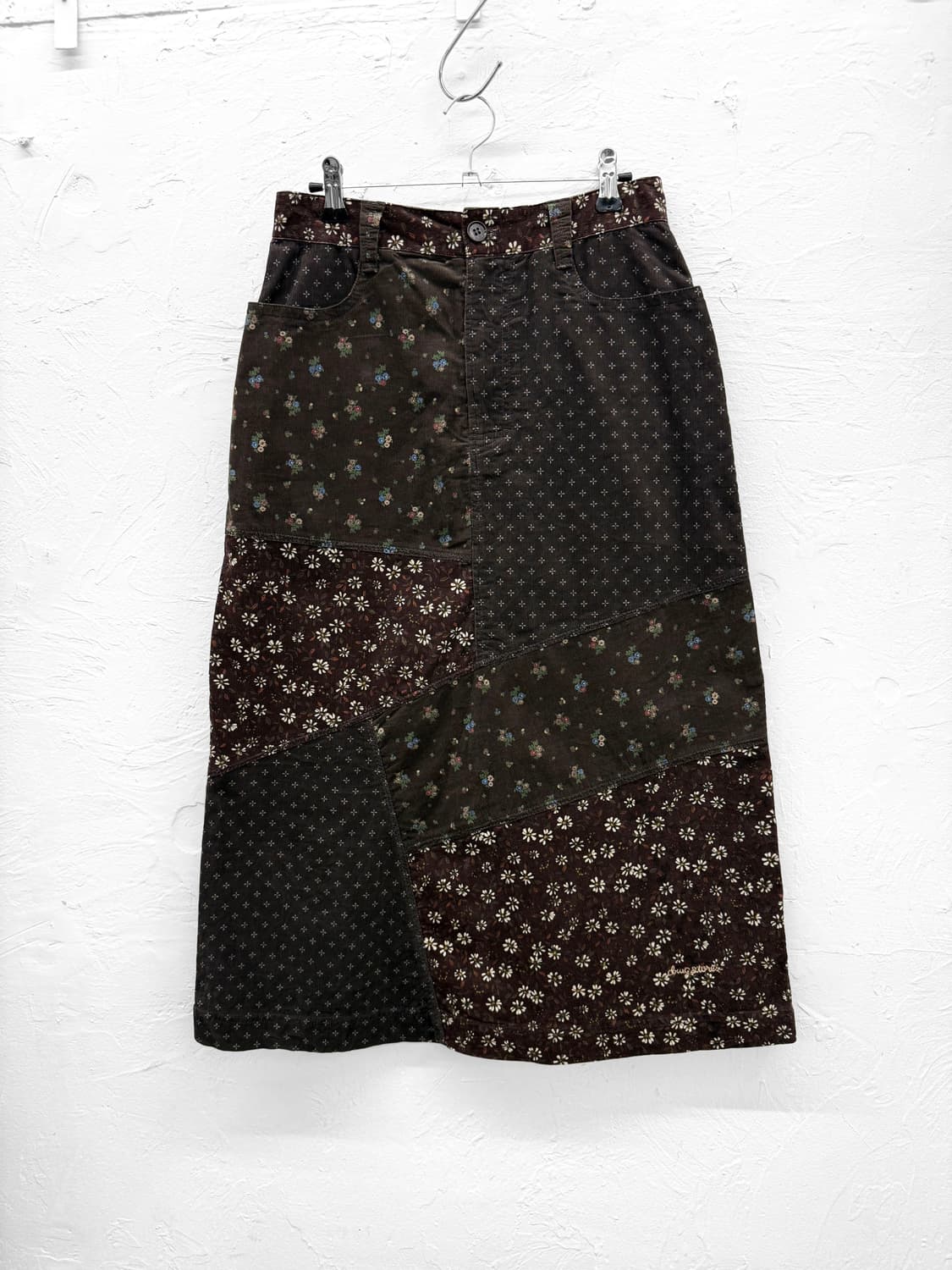 드럭스토어 패치워크 코듀로이 스커트 상품이미지1