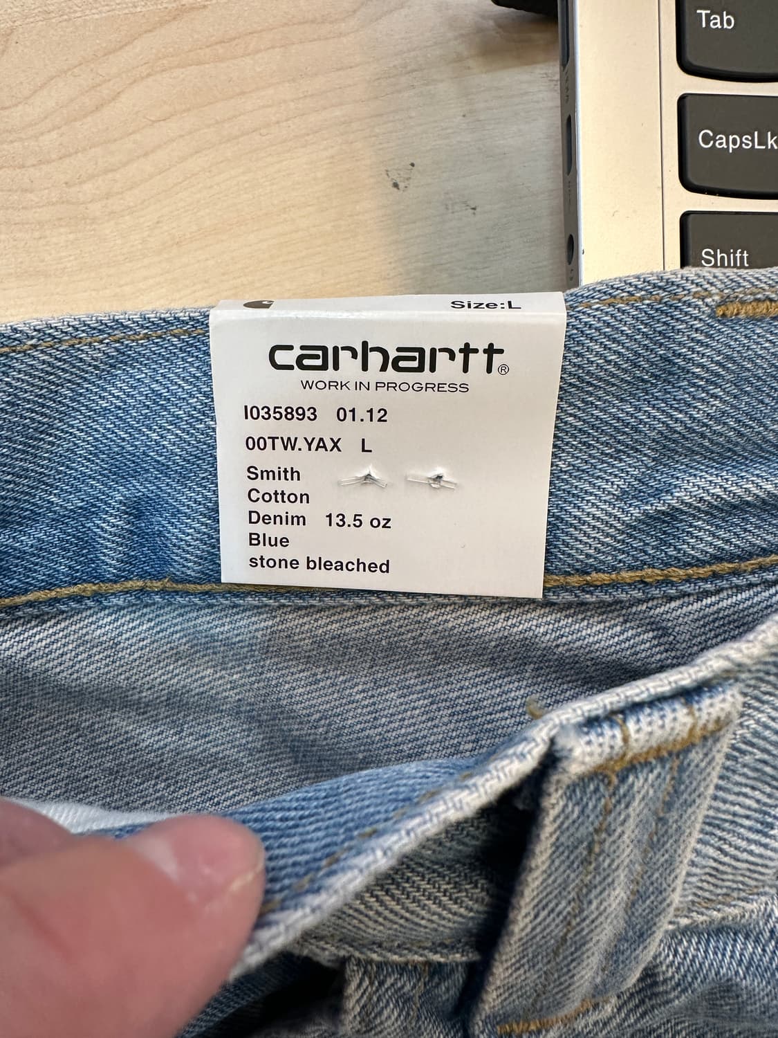 L) 칼하트wip 브랜든 팬츠 블루 스톤 블리치드 상품이미지4