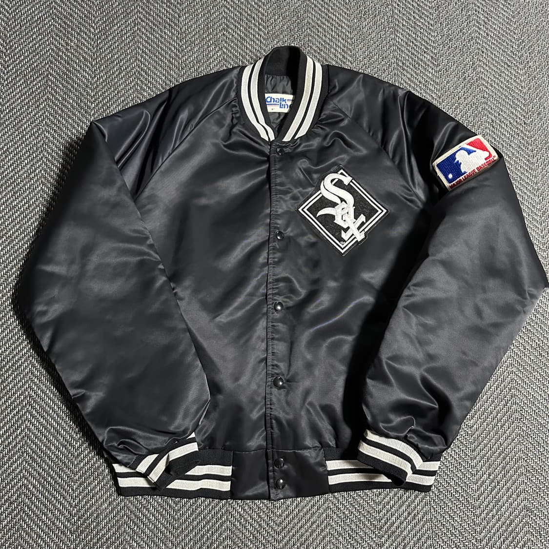 90s Chalk Line White SOX 새틴 자켓 상품이미지1